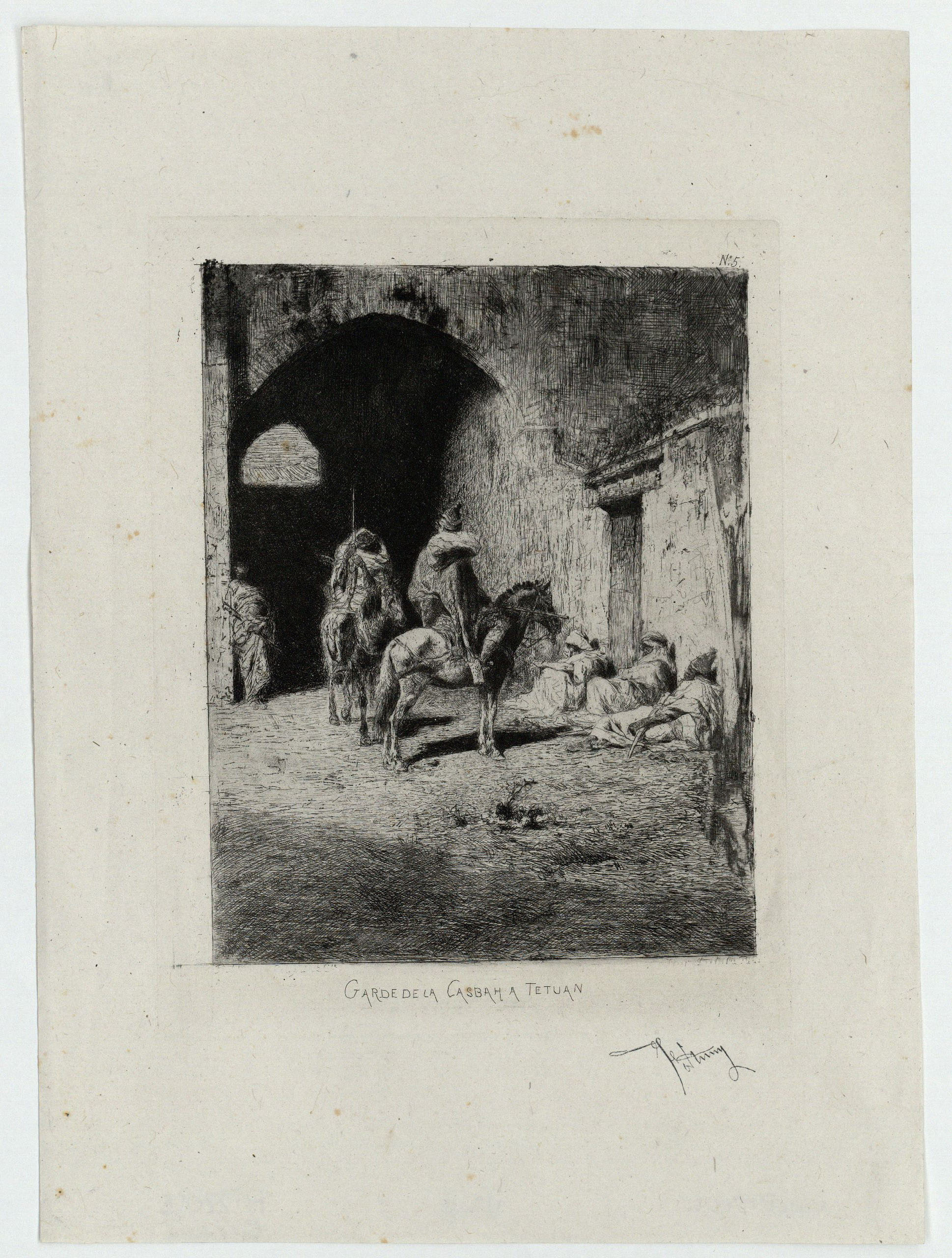 image for: Marià Fortuny - Garde de la casbah a Tetuan (Guàrdia de la qasba a Tetuan) - Cap a 1861