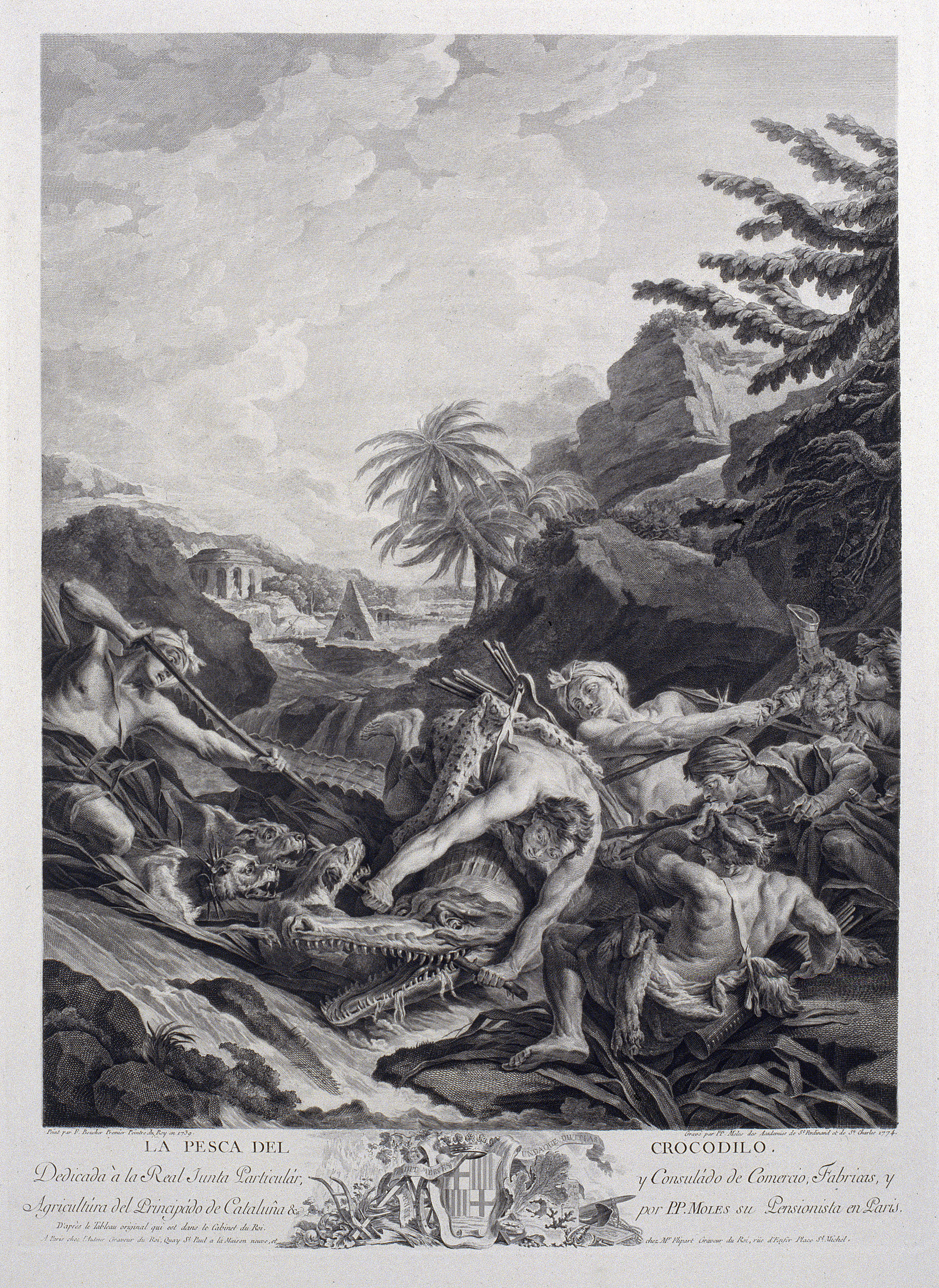 image for: Pasqual Pere Moles Corones - La caça del cocodril - 1774