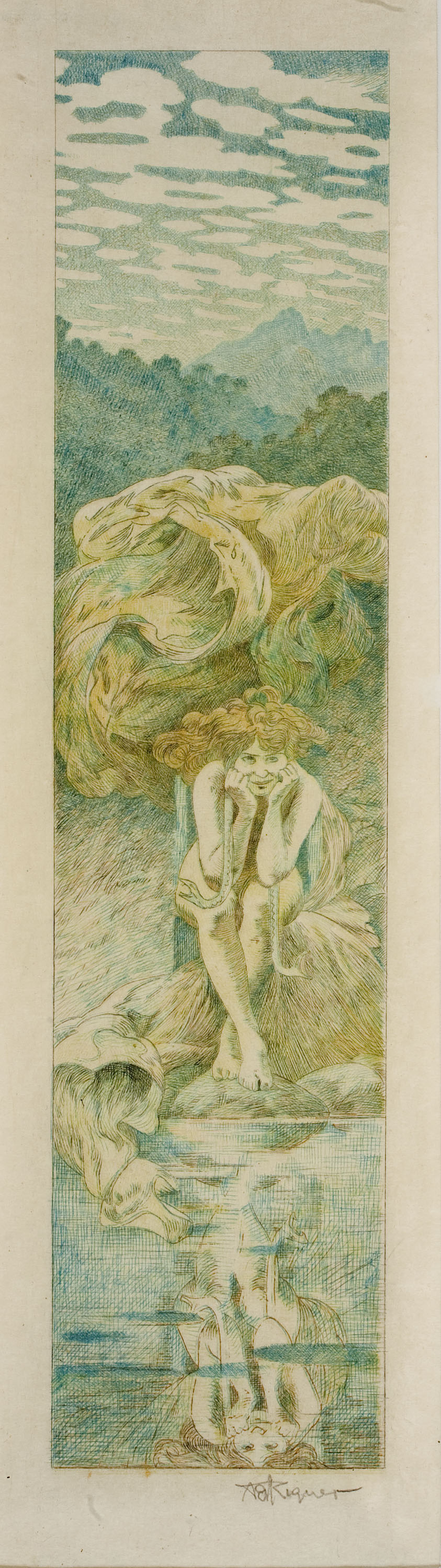 image for: Alexandre de Riquer - Mujer narcisista - Inicios del siglo XX