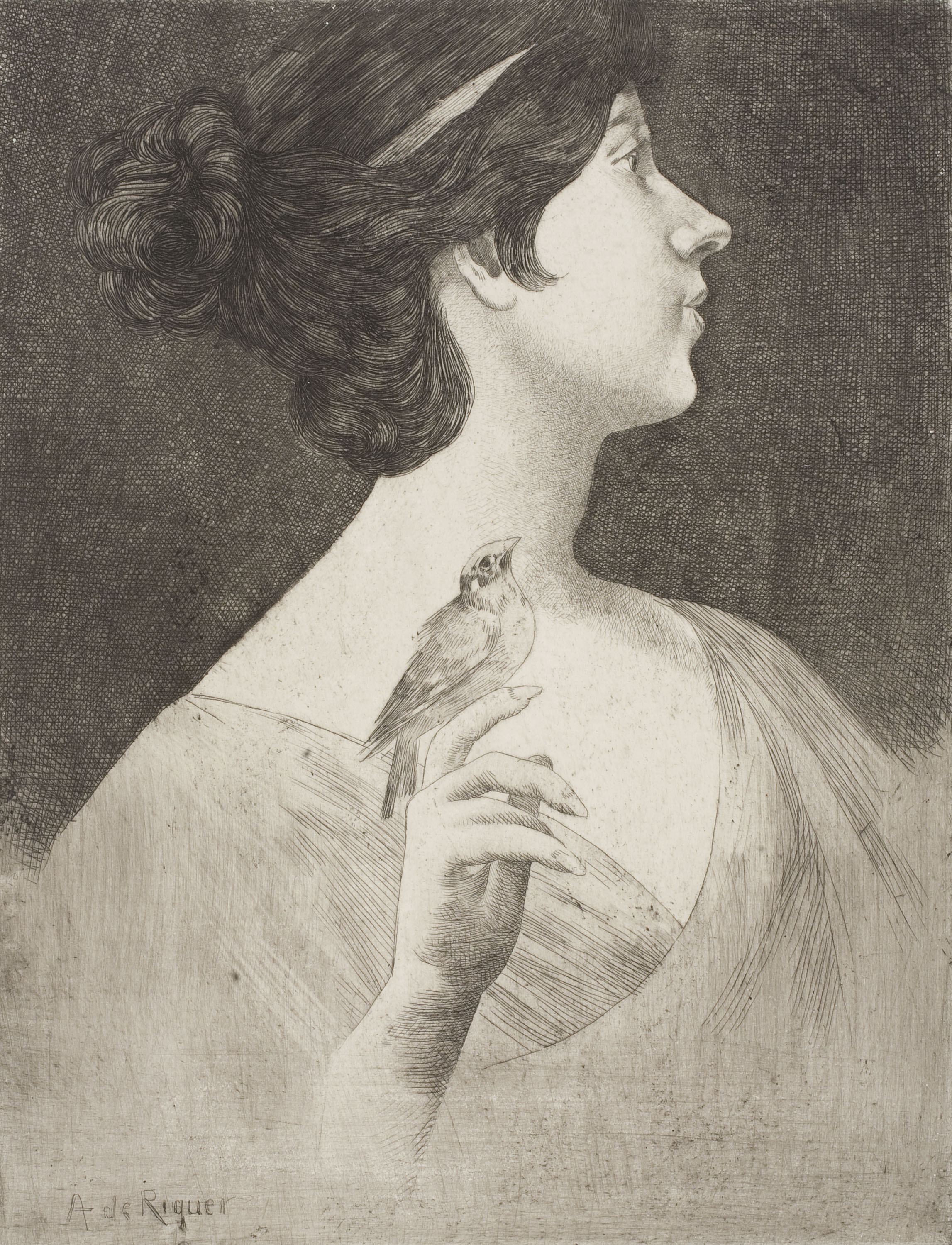 image for: Alexandre de Riquer - Figura femenina - Cap a 1916