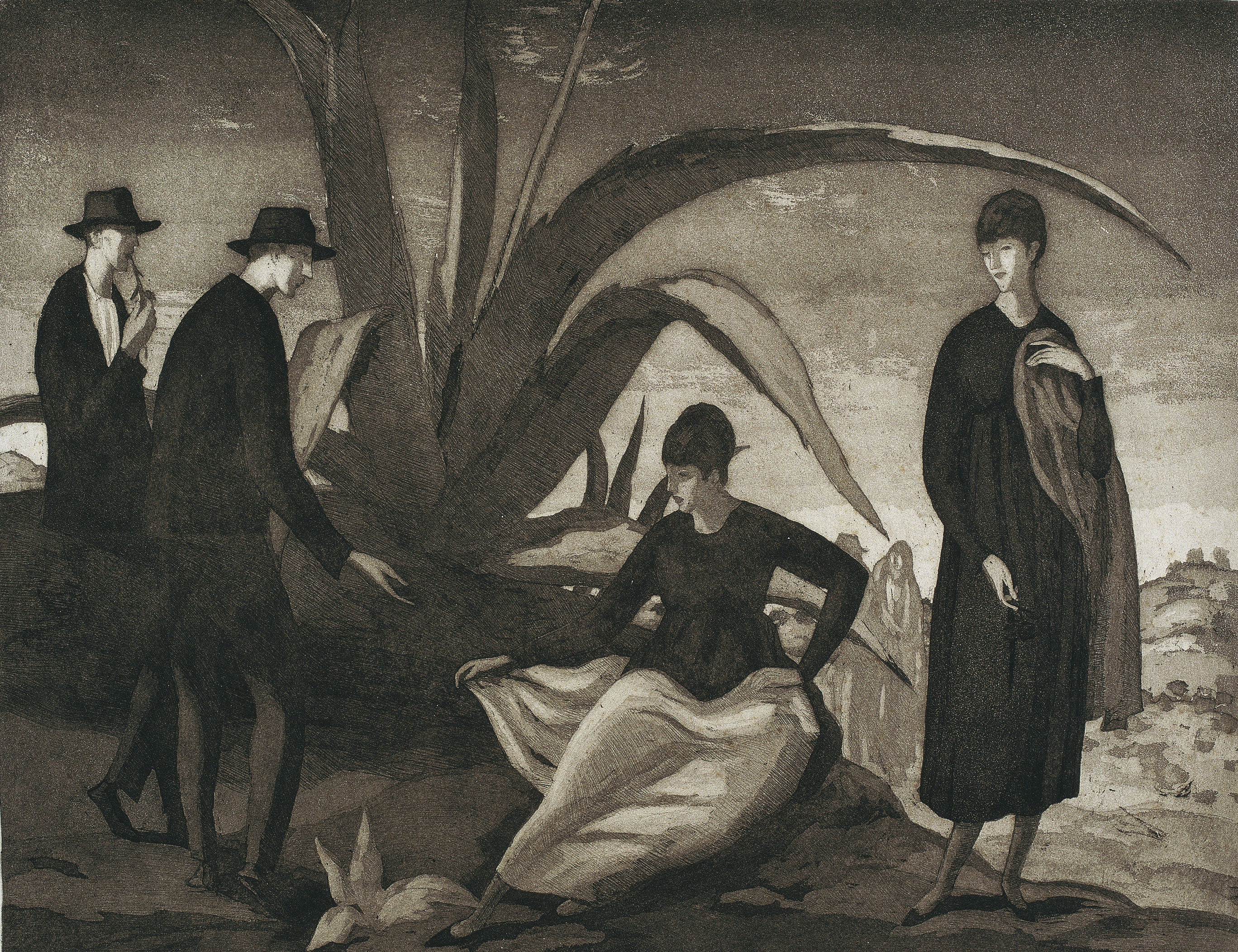 image for: Xavier Nogués - Atzavara amb figures - 1917