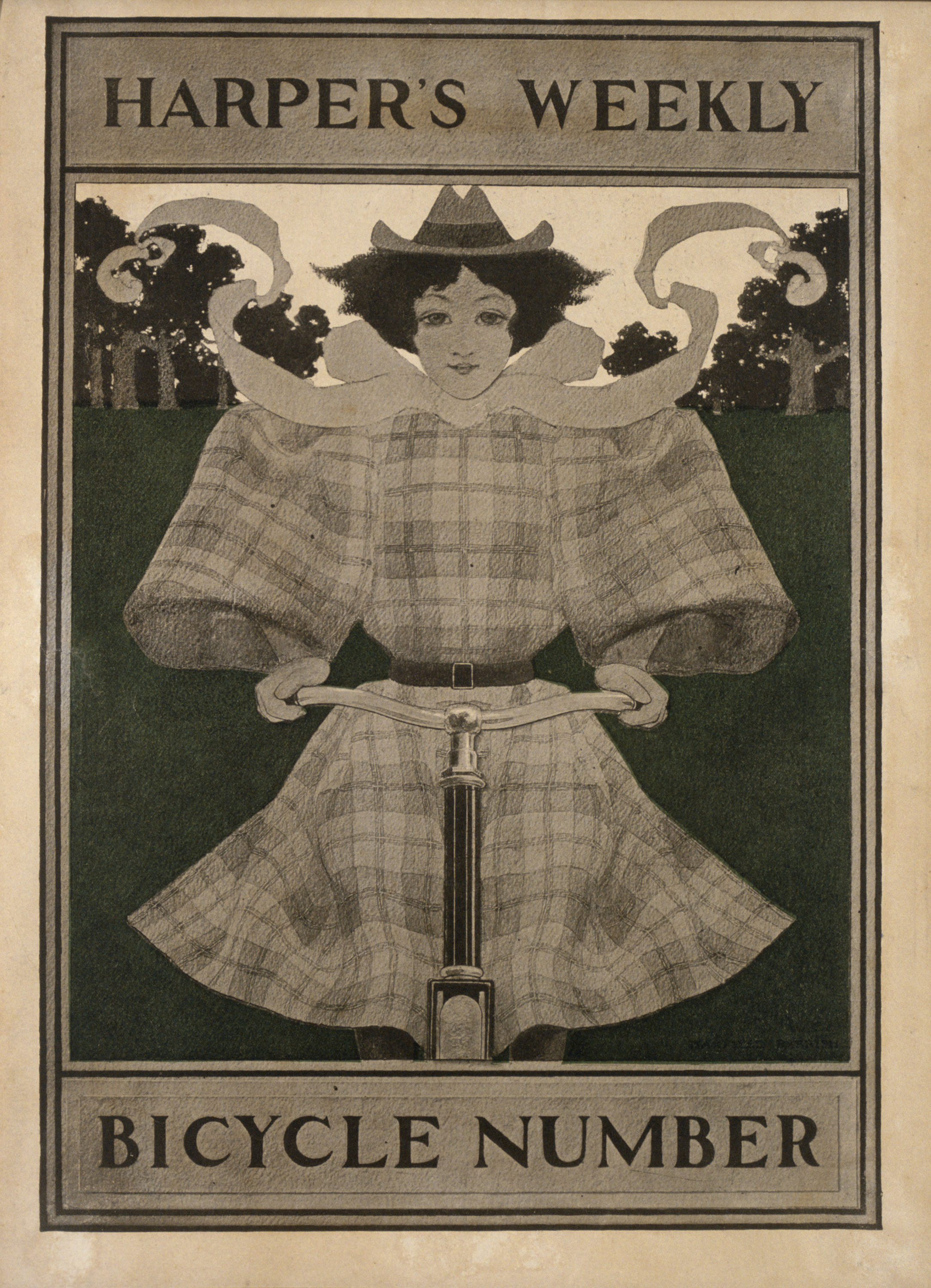 image for: Maxfield Parrish - Harper&#039;s Weekly. Bicycle Number - 1896