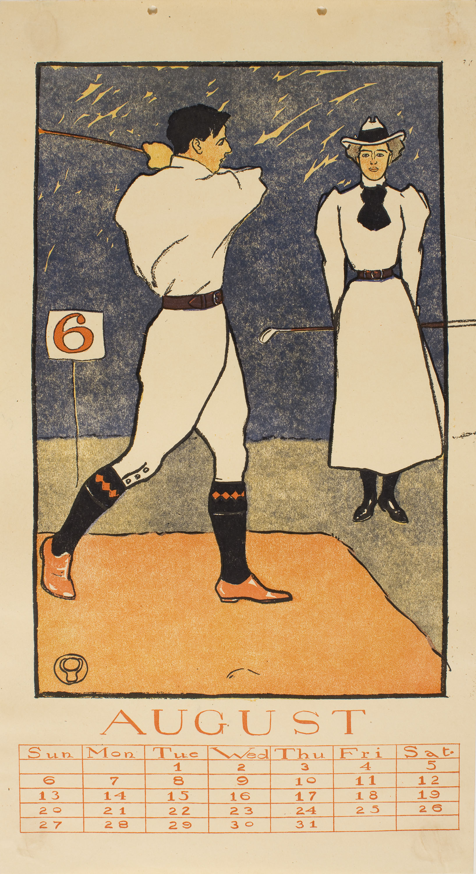 image for: Edward Penfield - August (Golf Calendar) - 1899