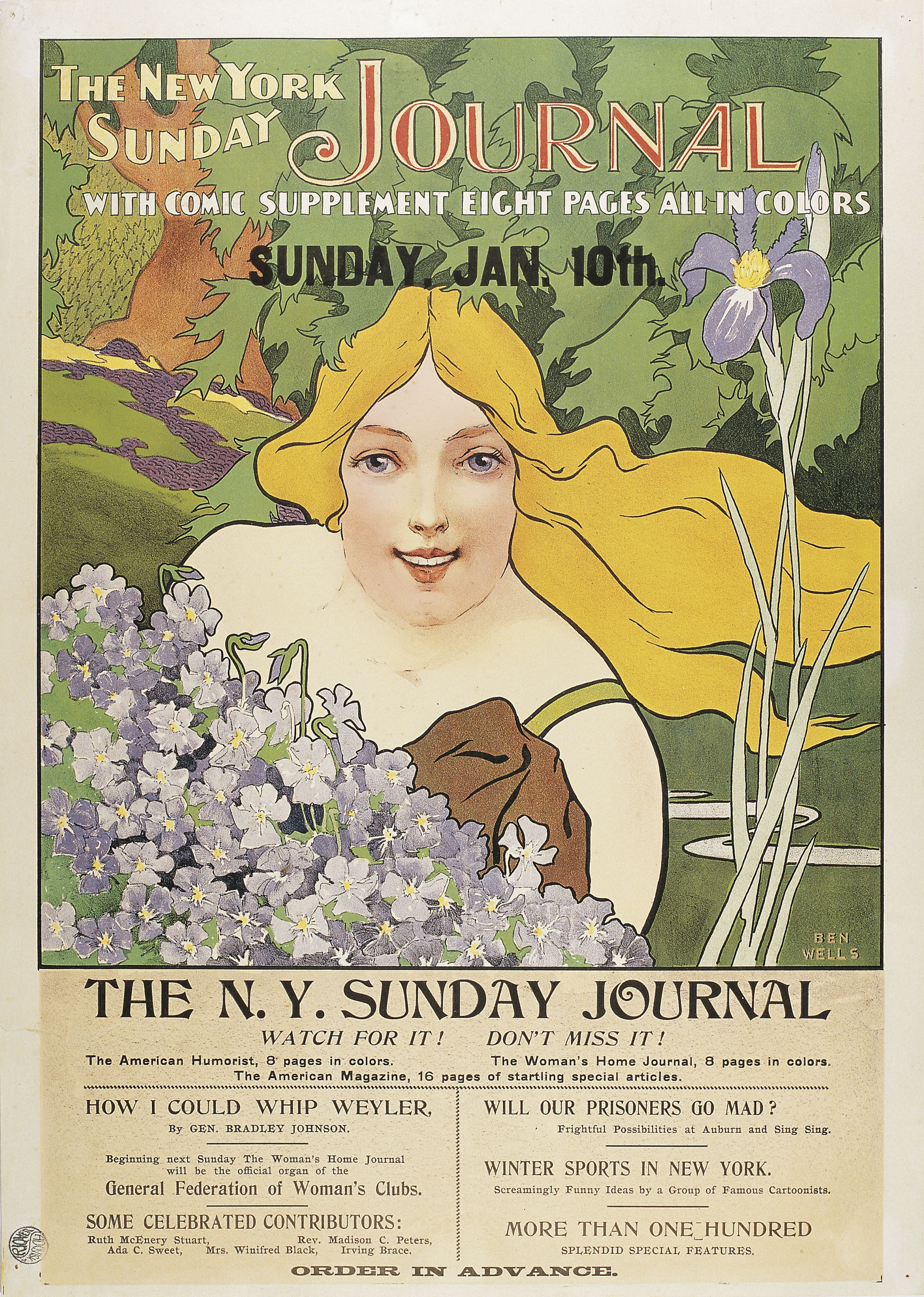 image for: Ben Wells - The New York Sunday Journal - Cap a 1890-1910