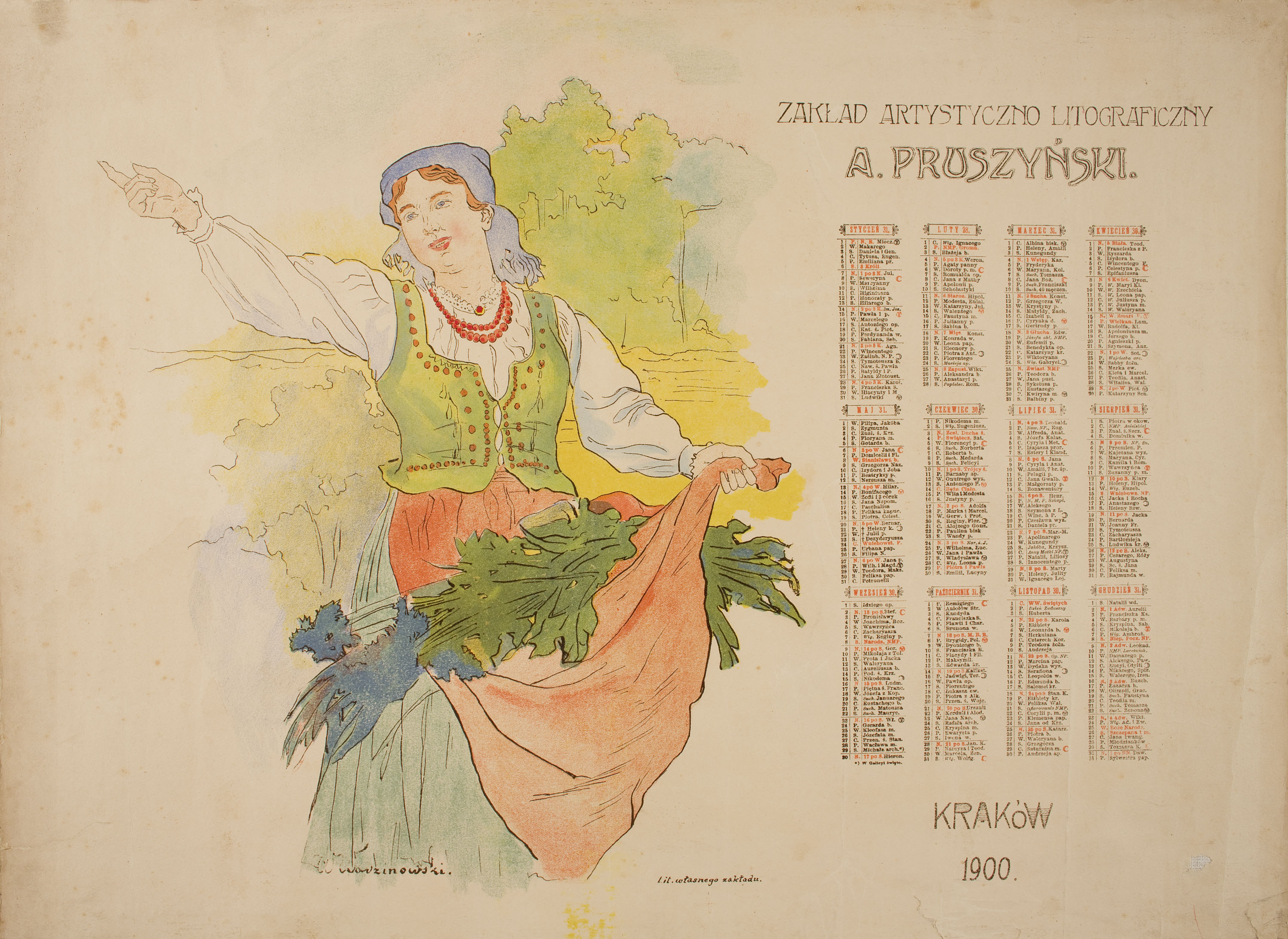 image for: Wincenty Wodzinowski - Zaklad Artystyczno Litograficzny A. Pruszynski - 1900