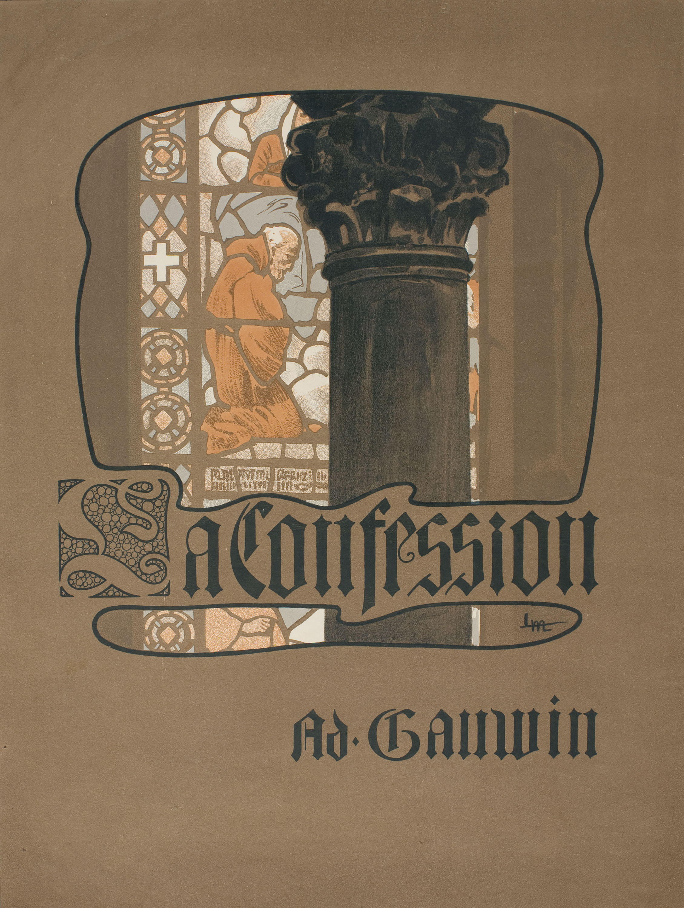 image for: Leopoldo Metlicovitz - La Confession. Ad. Gauwin - Cap a 1890-1902