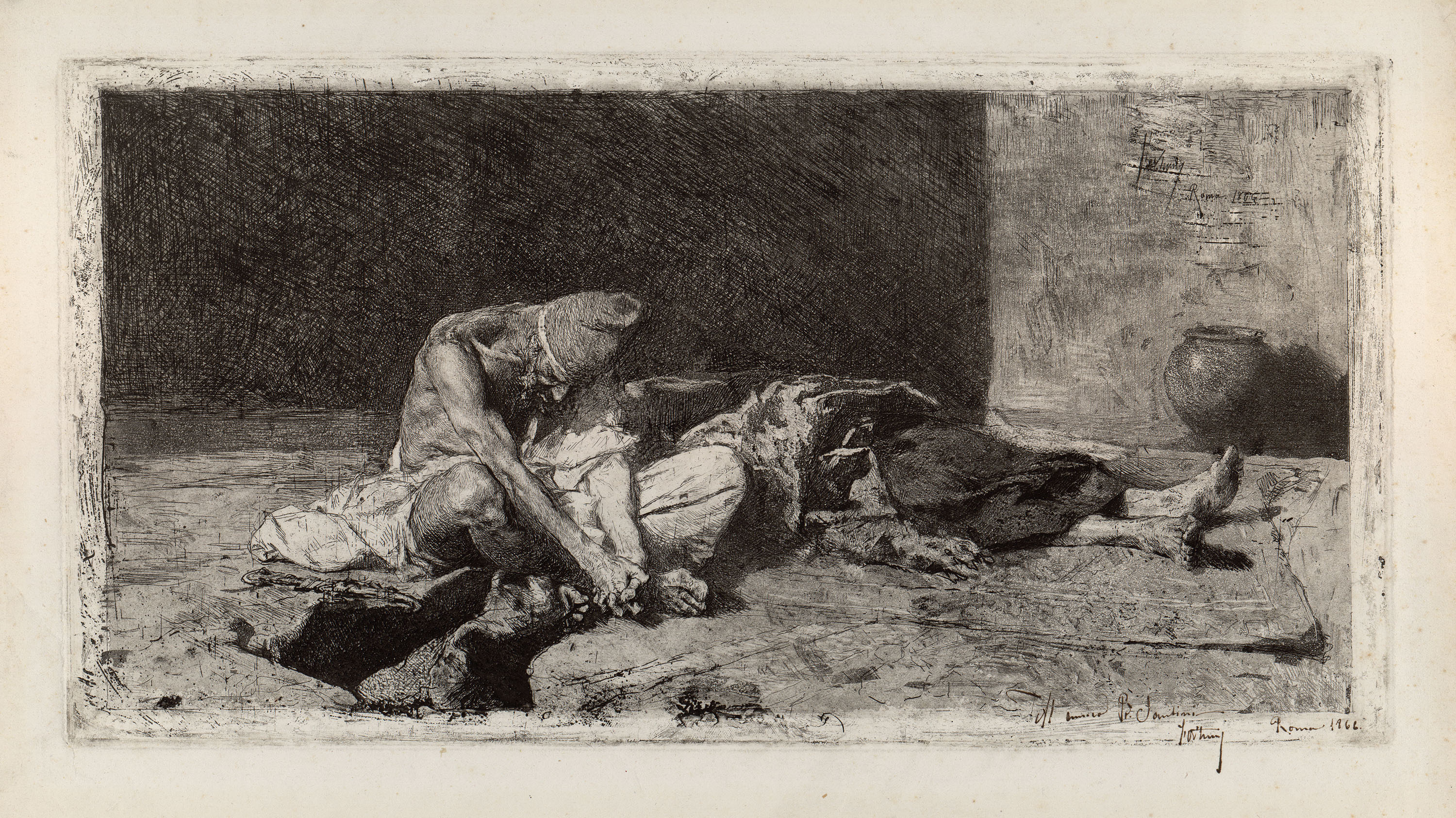 image for: Marià Fortuny - Àrab vetllant el cadàver del seu amic - 1866