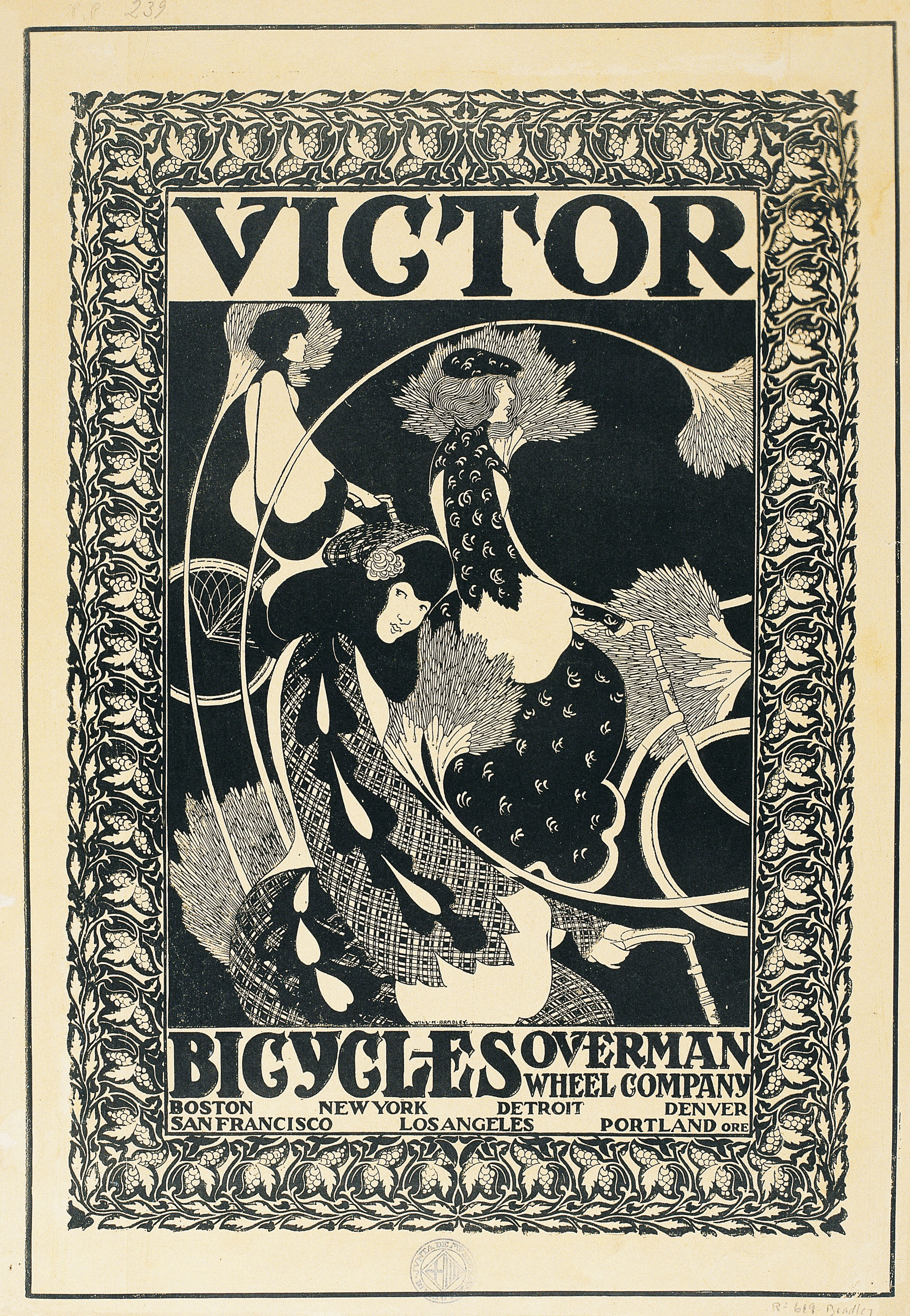image for: William Henry Bradley - Victor Bicycles - Cap a 1896
