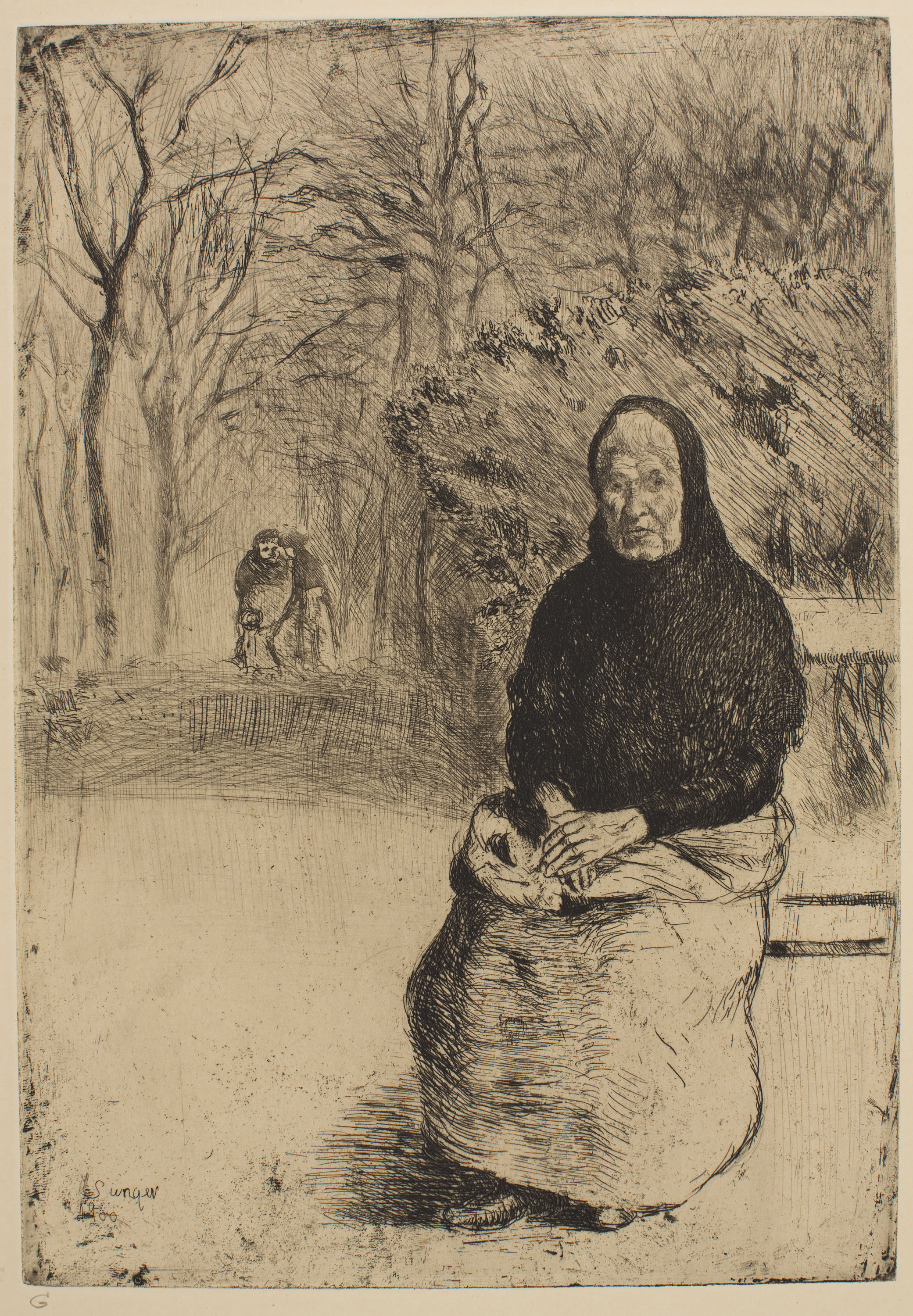 image for: Joaquim Sunyer - Vieille femme - Cap a 1900