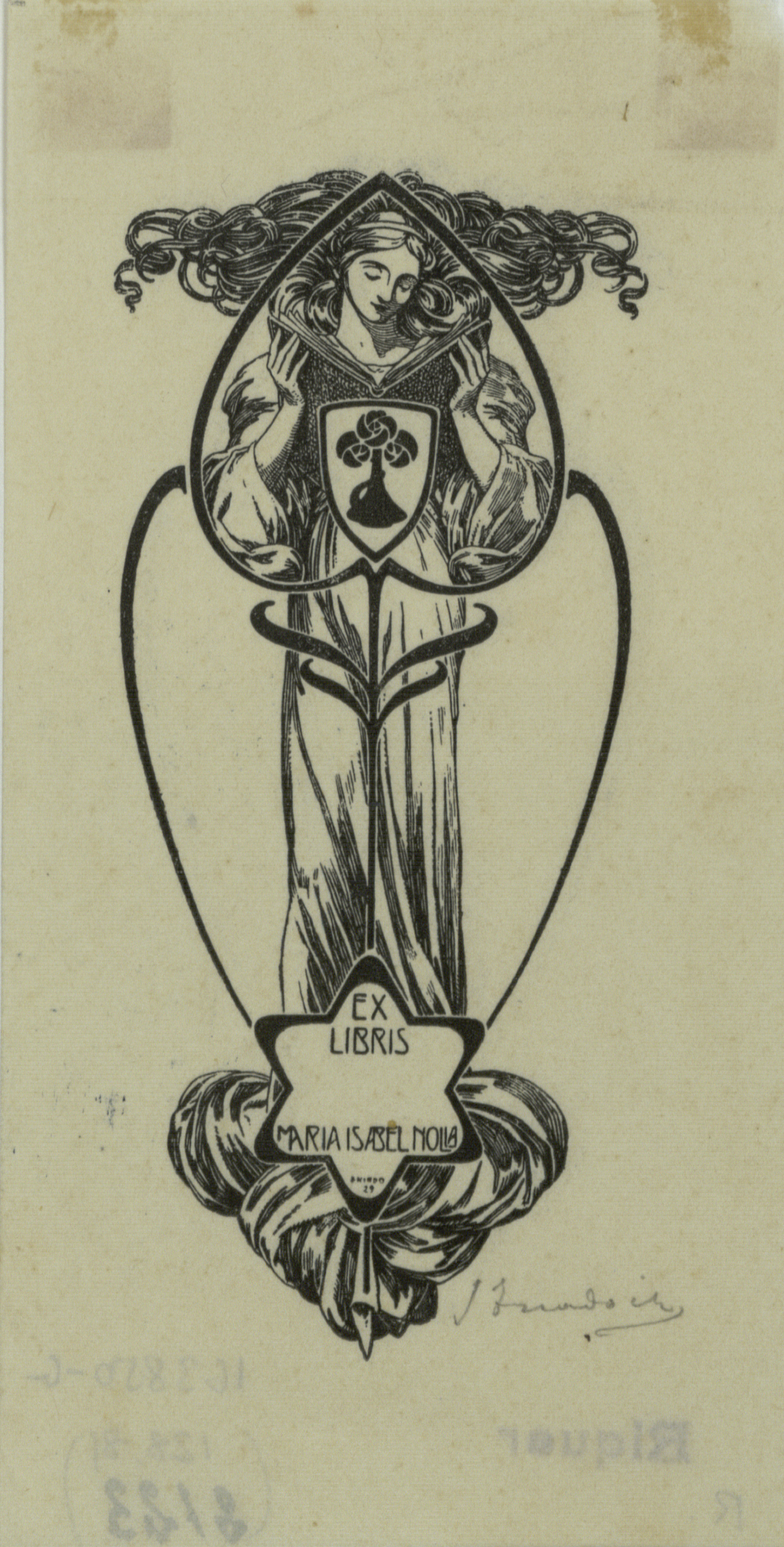image for: Josep Triadó - Ex-libris Maria Isabel Nolla - 1902