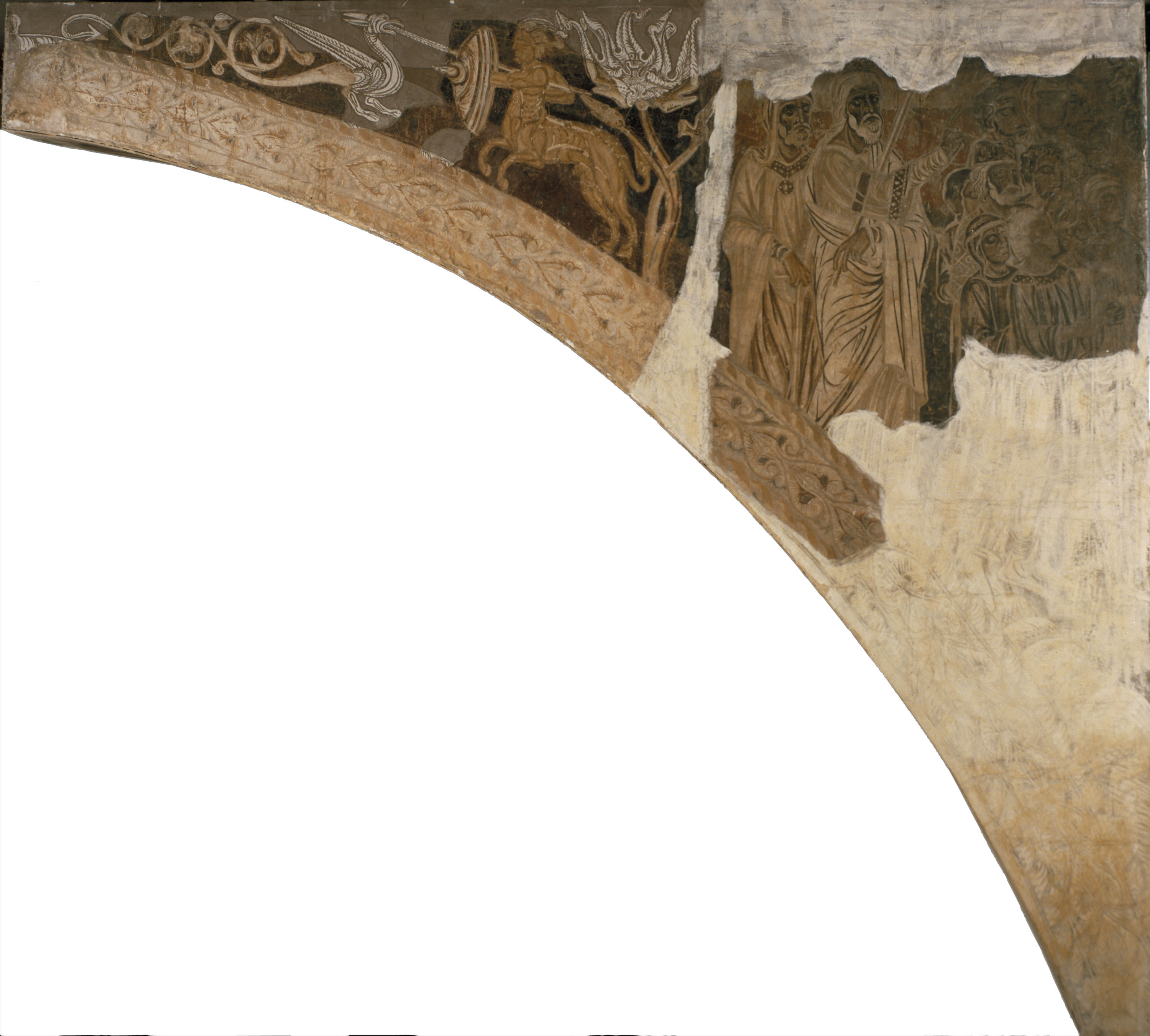 image for: Mestre de la sala capitular de Sixena - Moisès i Aaron mostren al poble jueu la columna de foc, de la sala capitular de Sixena - Entre 1196-1208