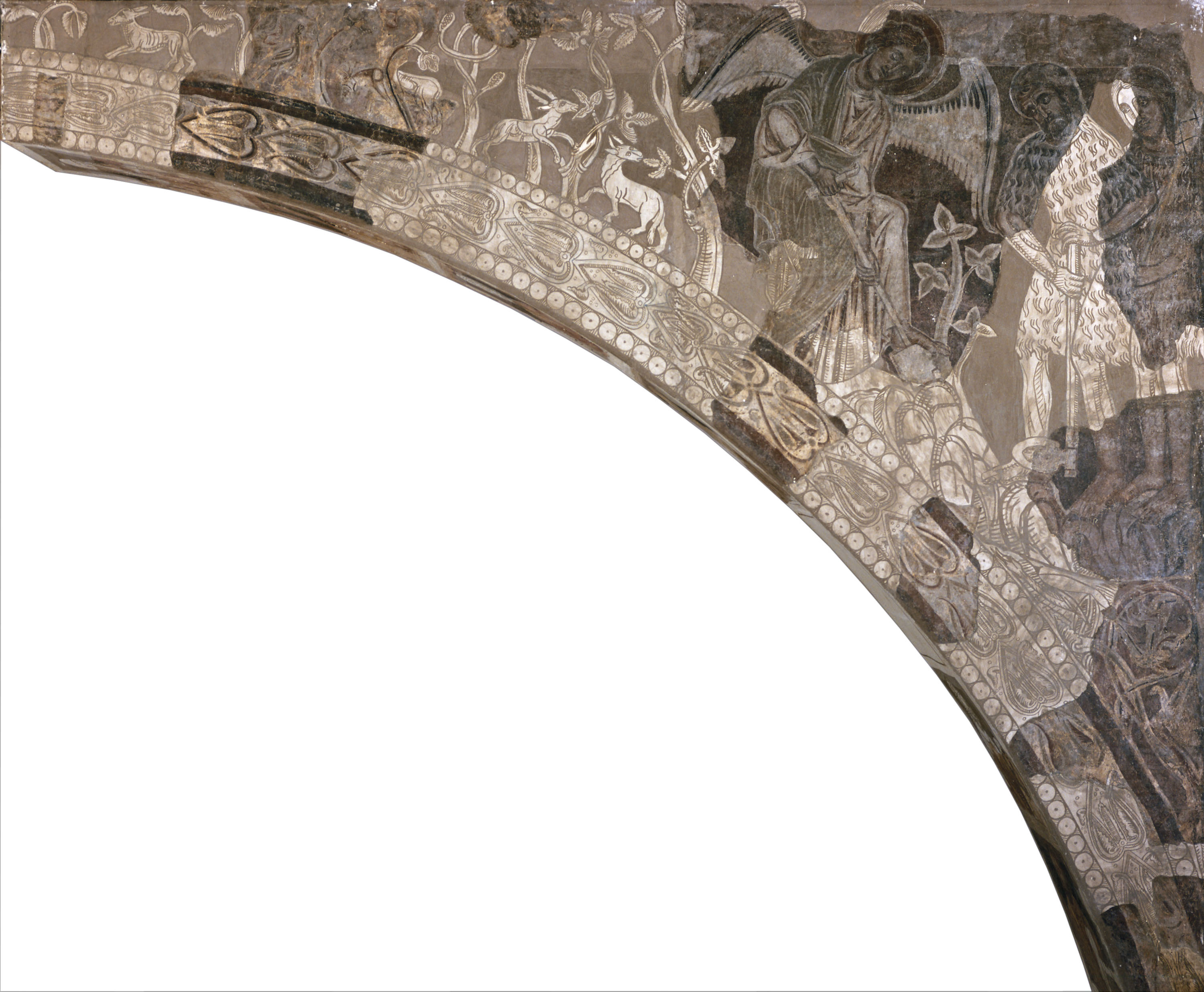 image for: Mestre de la sala capitular de Sixena - Un àngel ensenya Adam a treballar la terra, de la sala capitular de Sixena - Entre 1196-1208