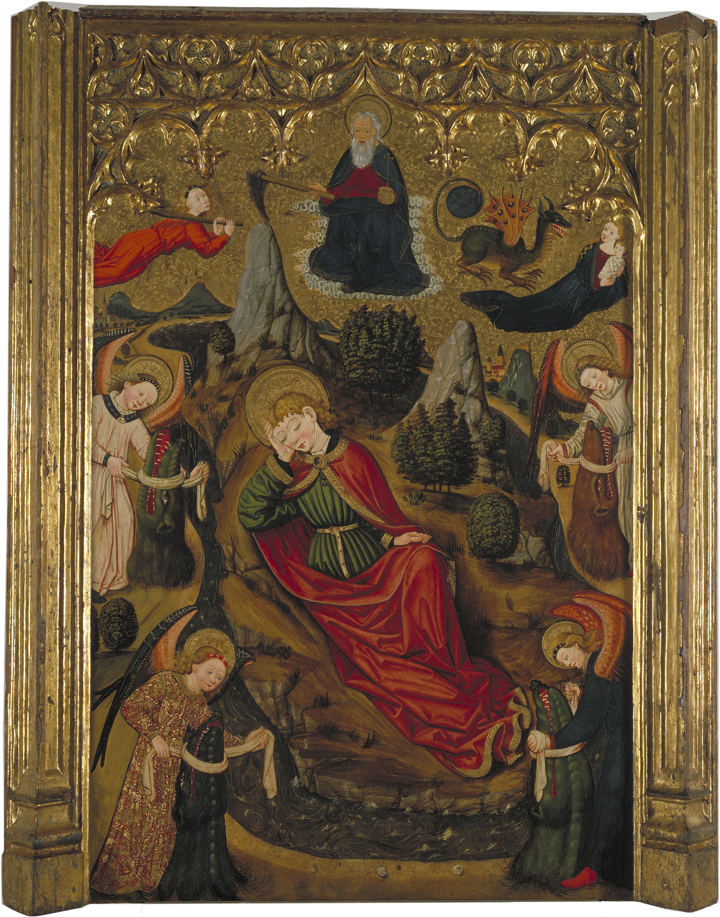image for: Mestre d’Aiguatèbia - El somni de sant Joan Evangelista a Patmos - Cap a 1450-1455