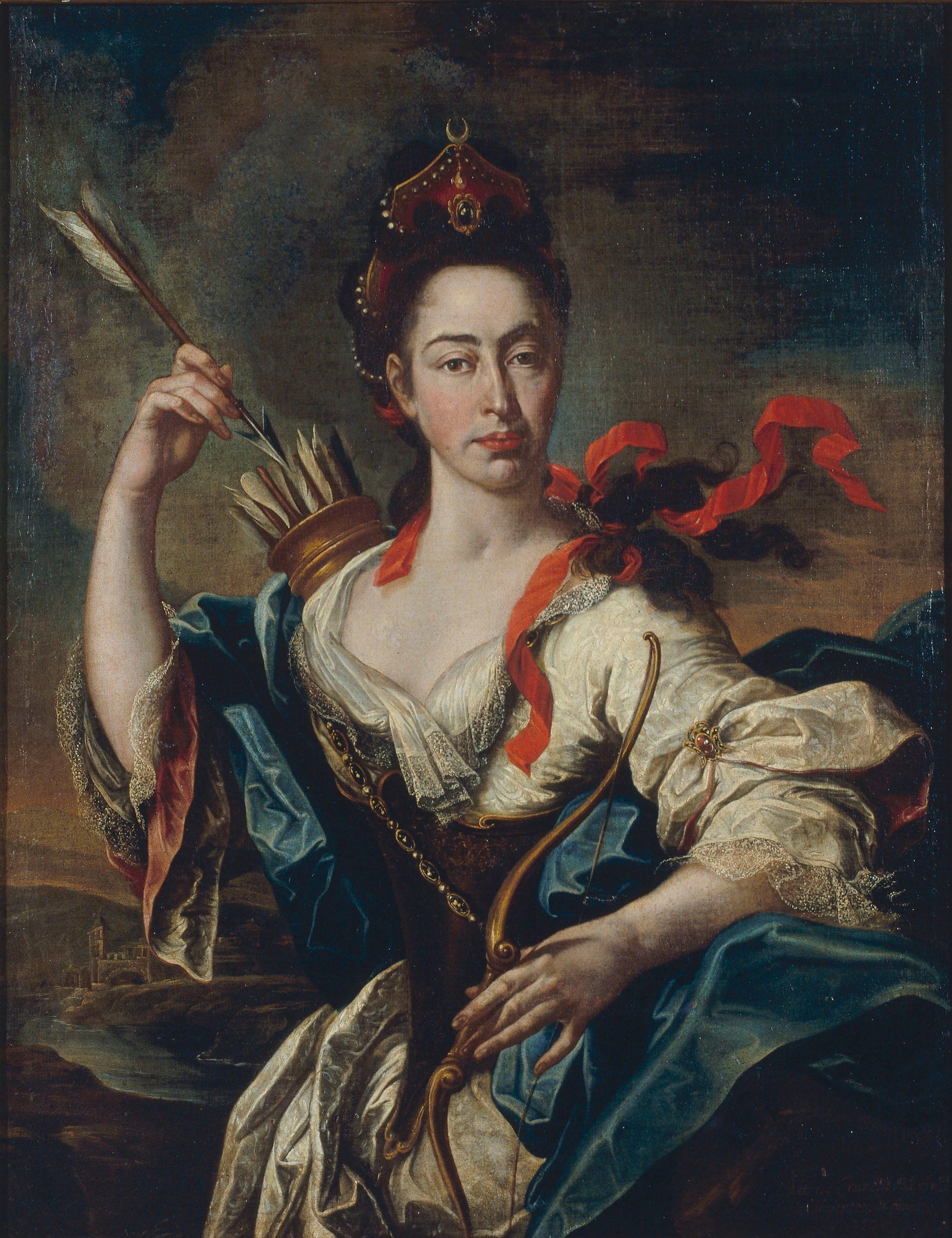 image for: Pere Crusells - Retrat de dama amb atributs de Diana - 1725
