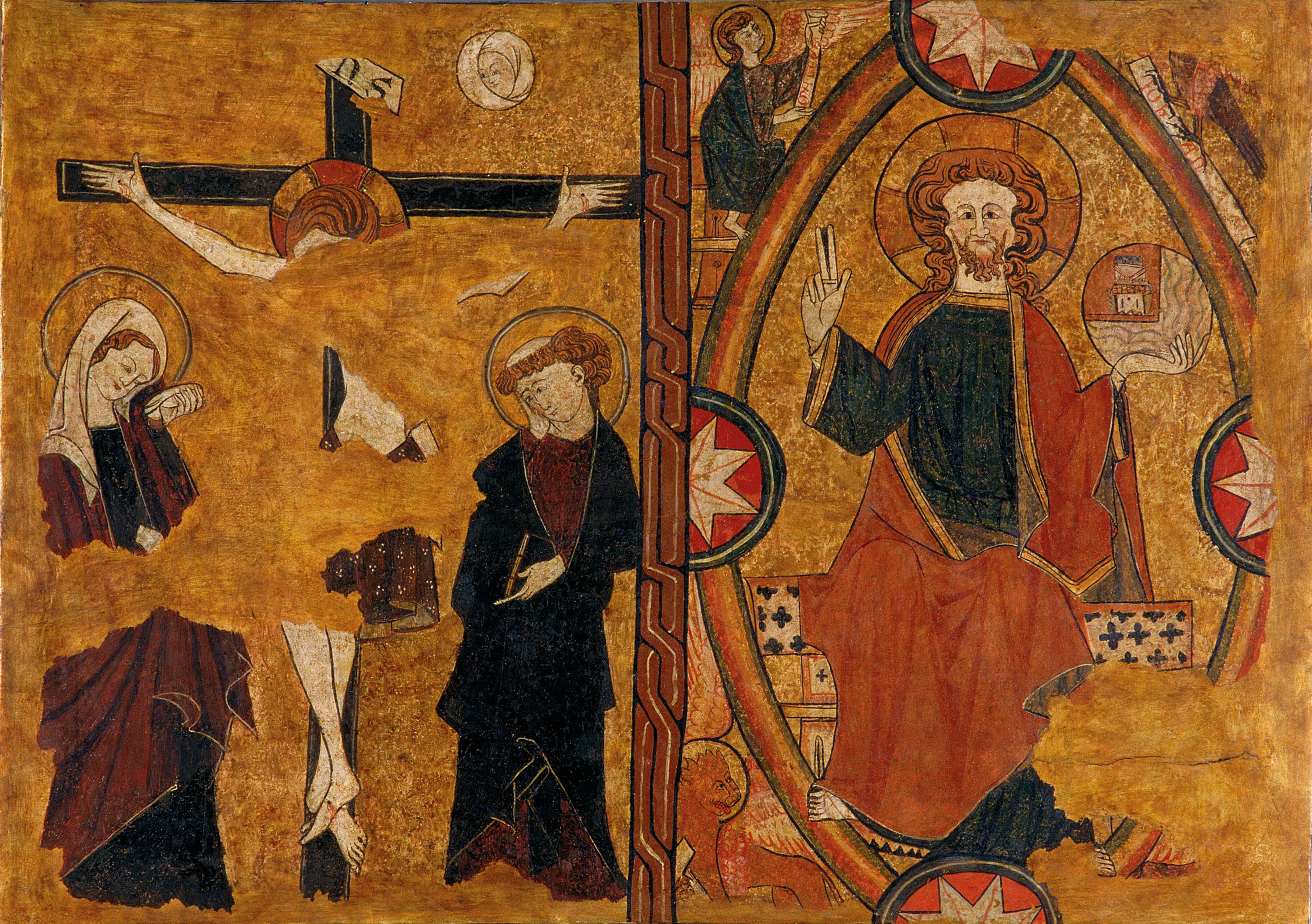image for: Anònim. Castella - Calvari i Crist en Majestat - Cap a 1295