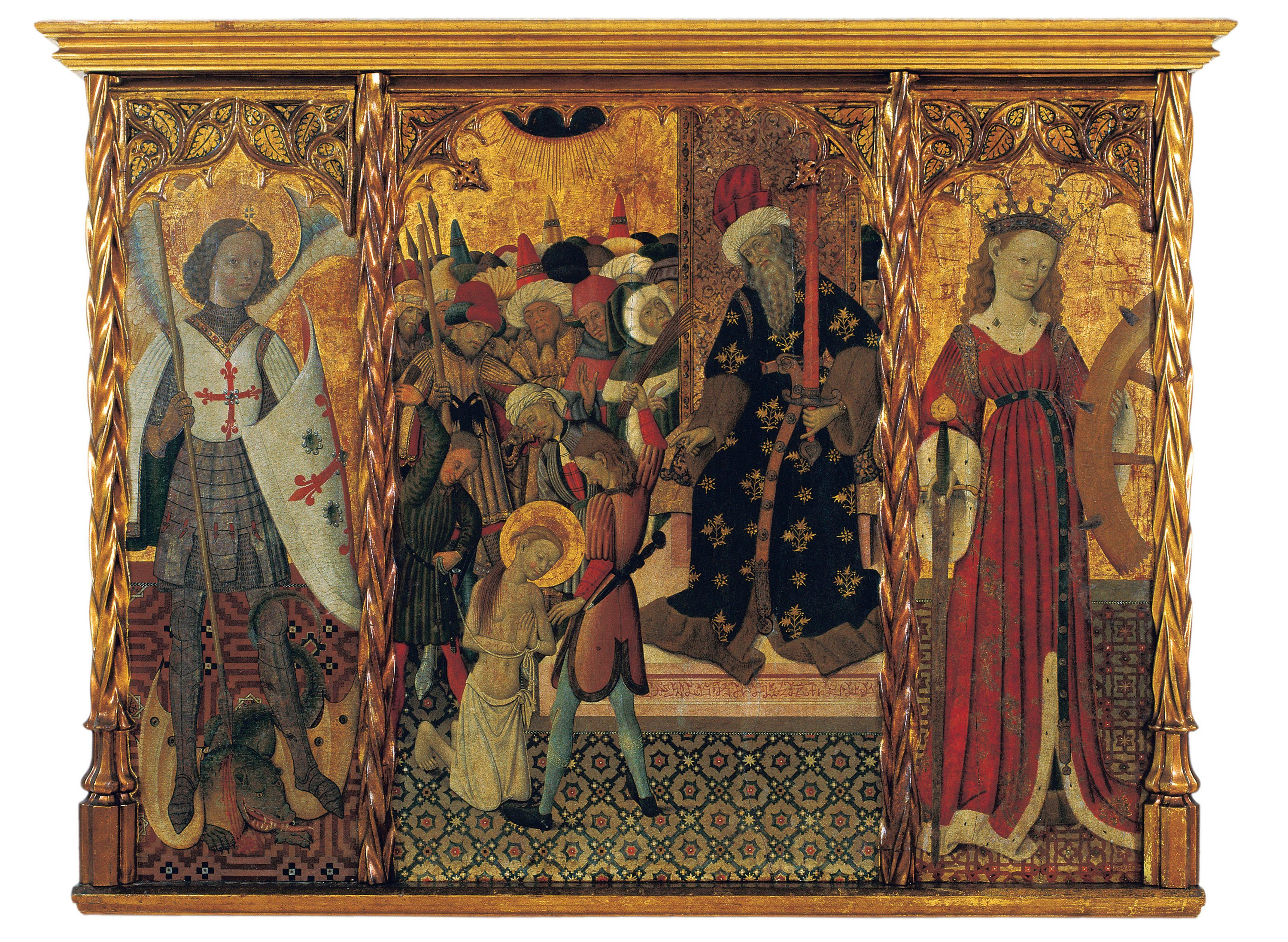 image for: Bernat Martorell - Sant Miquel, martiri de santa Eulàlia i santa Caterina - Cap a 1442-1445