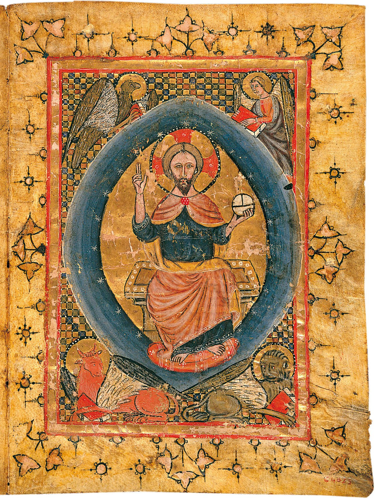 image for: Anònim - Crist en Majestat amb els símbols dels Evangelistes - Segon quart del segle XIV