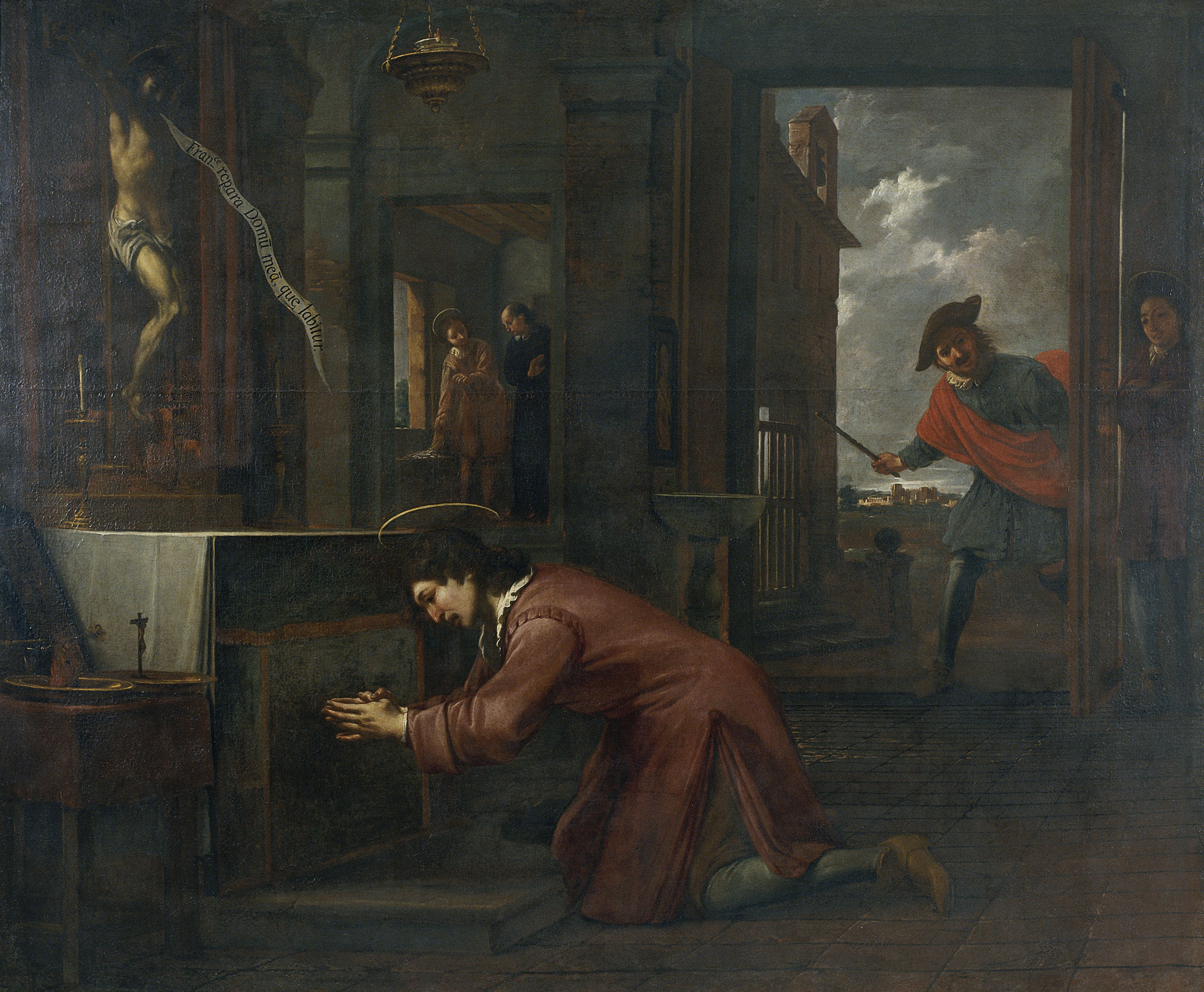 image for: Antoni Viladomat - Sant Francesc rep l&#039;ordre del Crist de sant Damià de reparar la casa de Déu - Cap a 1729-1733
