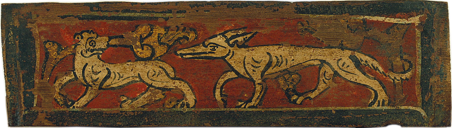 image for: Anònim. Catalunya - Tauleta d&#039;enteixinat amb quadrúpedes i motius vegetals - Finals del segle XIII