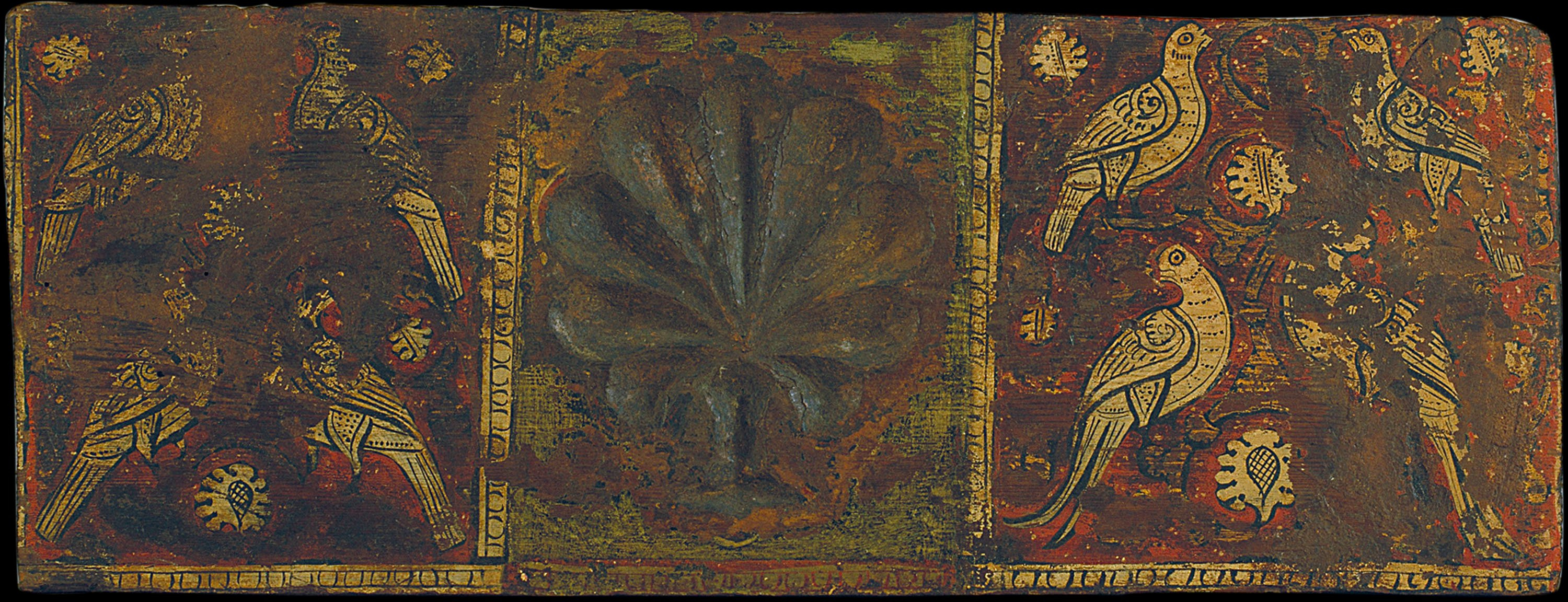 image for: Anònim. Catalunya - Taula d&#039;enteixinat amb palmeta i ocells - Cap a 1300