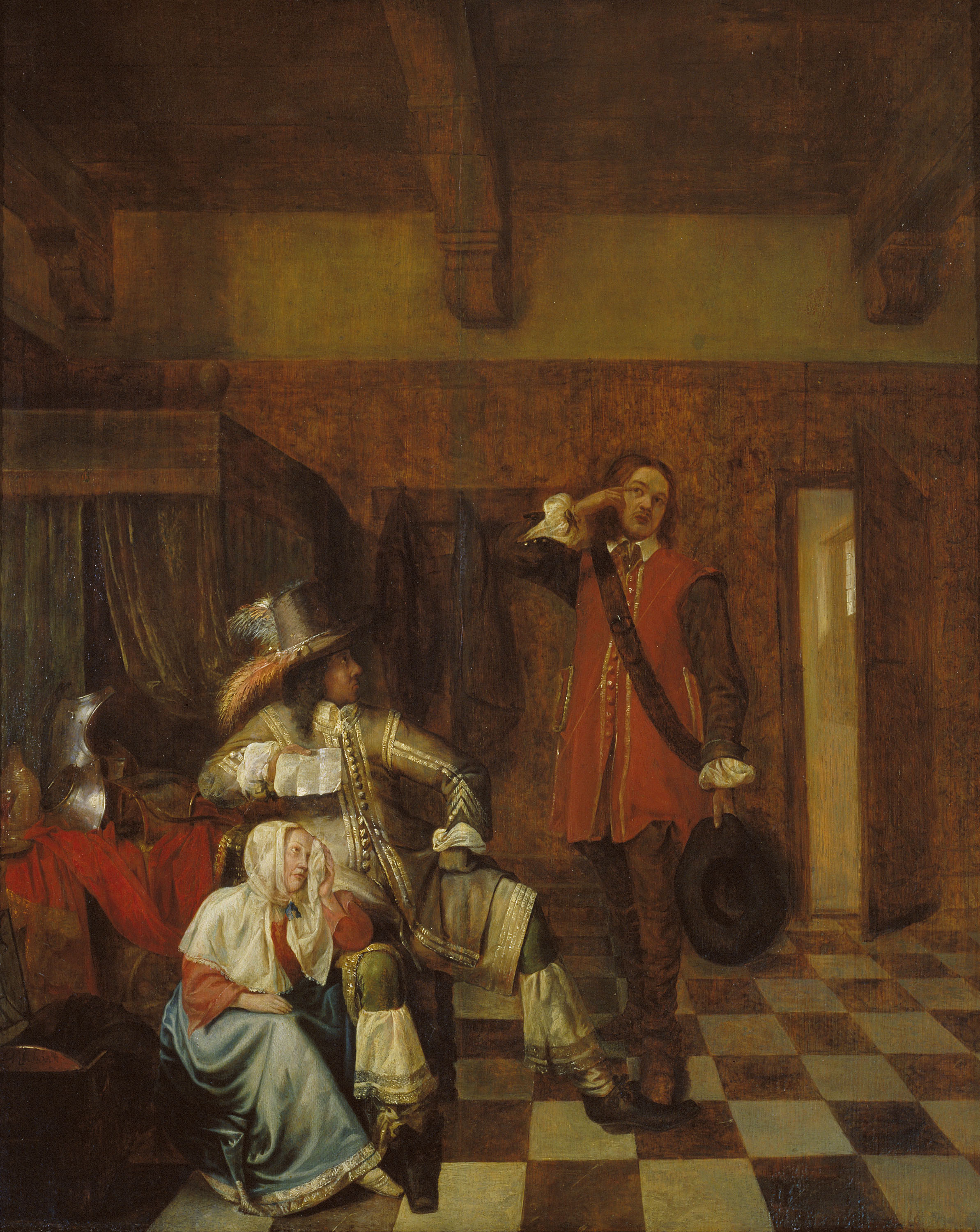 image for: Pieter de Hooch - El portador de males notícies - Cap a 1655