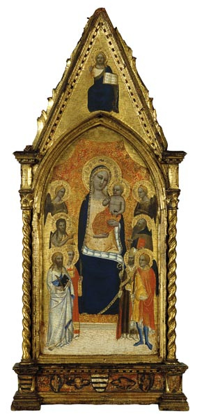 image for: Niccolò di Tommaso - Mare de Déu i el Nen entre àngels i sis sants - 1362-1367