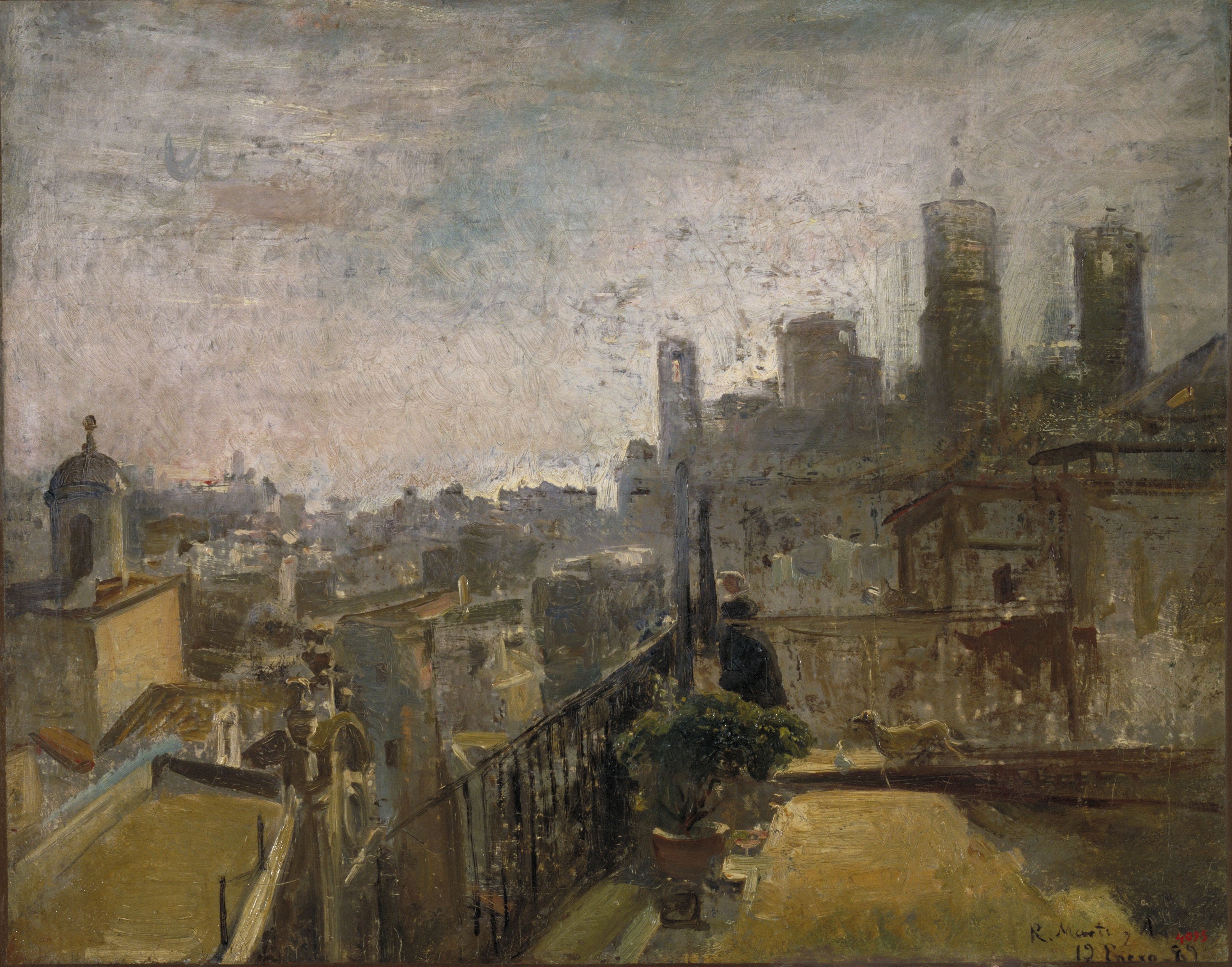 image for: Ramon Martí i Alsina - Vista de Barcelona des d&#039;un terrat de la Riera de Sant Joan - 1889