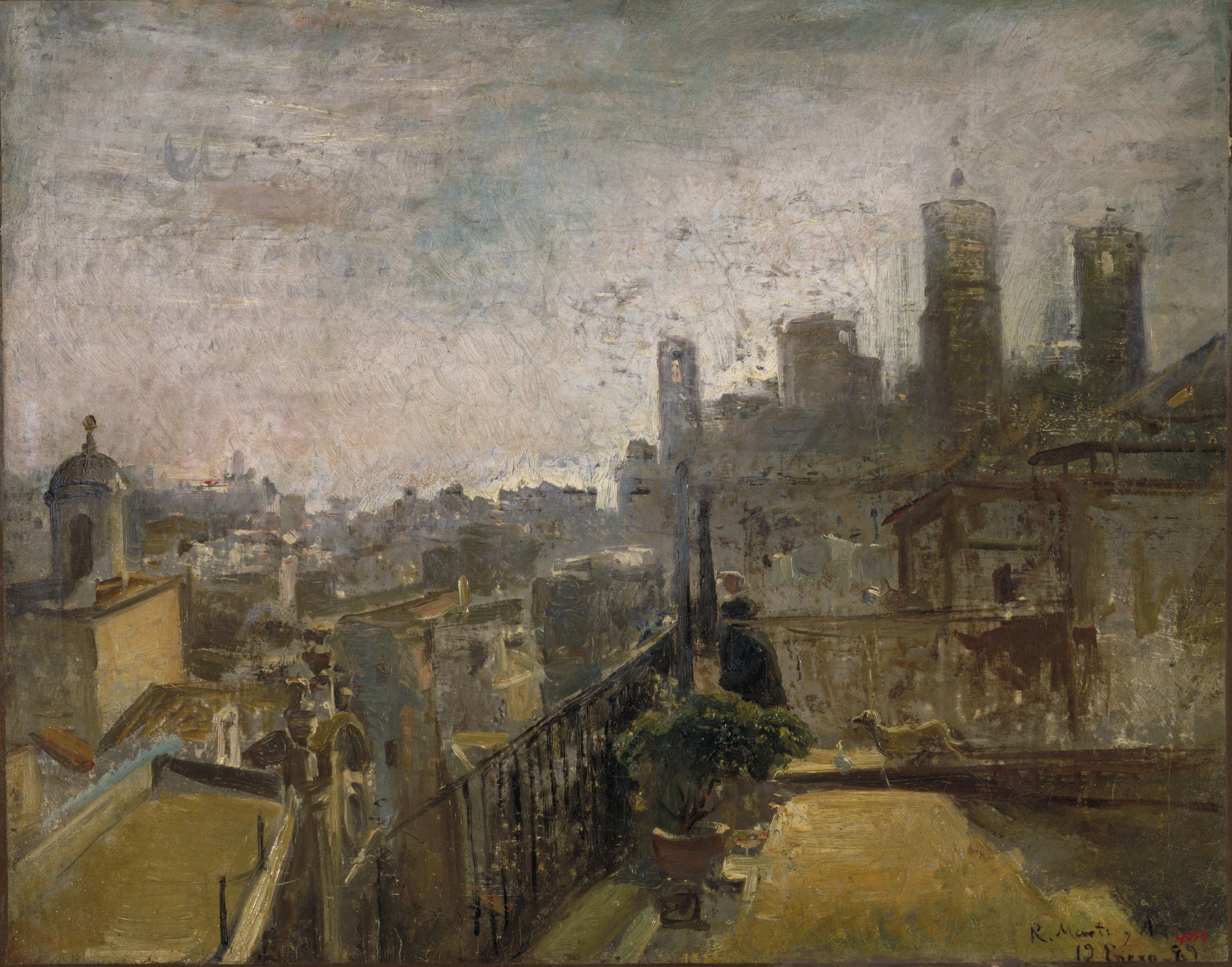 image for: Ramon Martí i Alsina - Vista de Barcelona des d&#039;un terrat de la Riera de Sant Joan - 1889