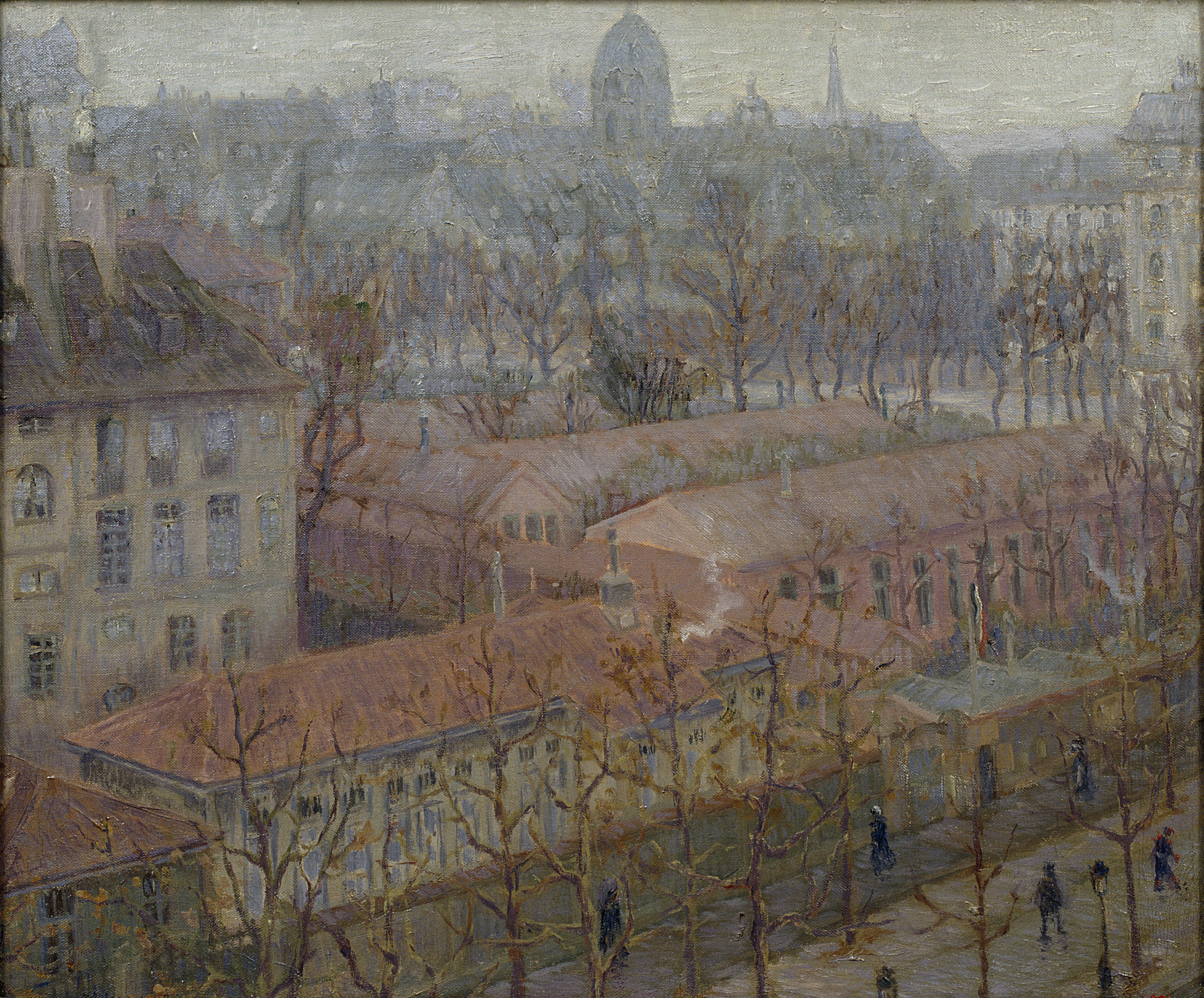 image for: Marià Pidelaserra - Un tros de París a vista d&#039;aucell (Hivern: dia emboirat) - París, 1900
