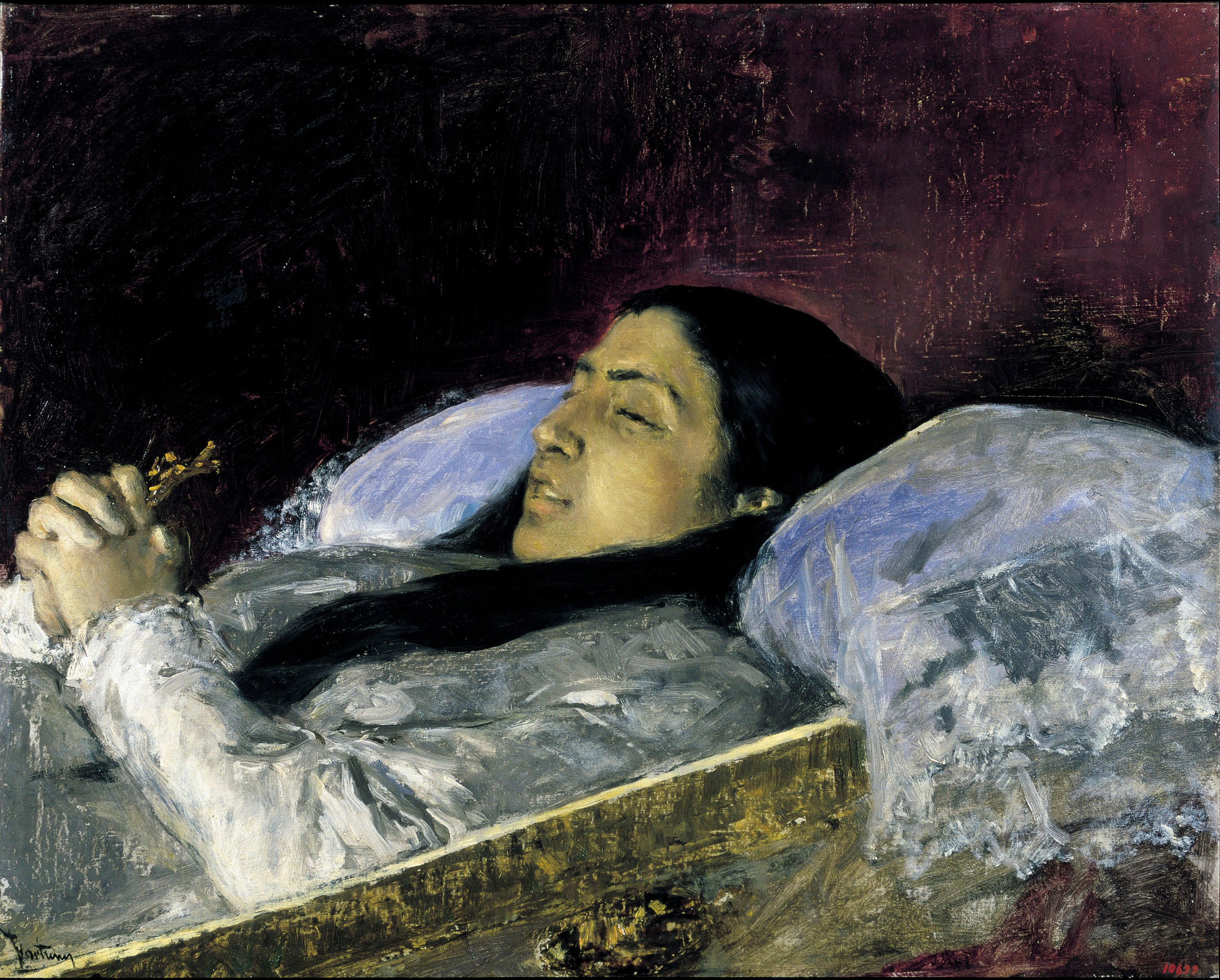image for: Marià Fortuny - La senyoreta Del Castillo en el seu llit de mort - Granada, 1871