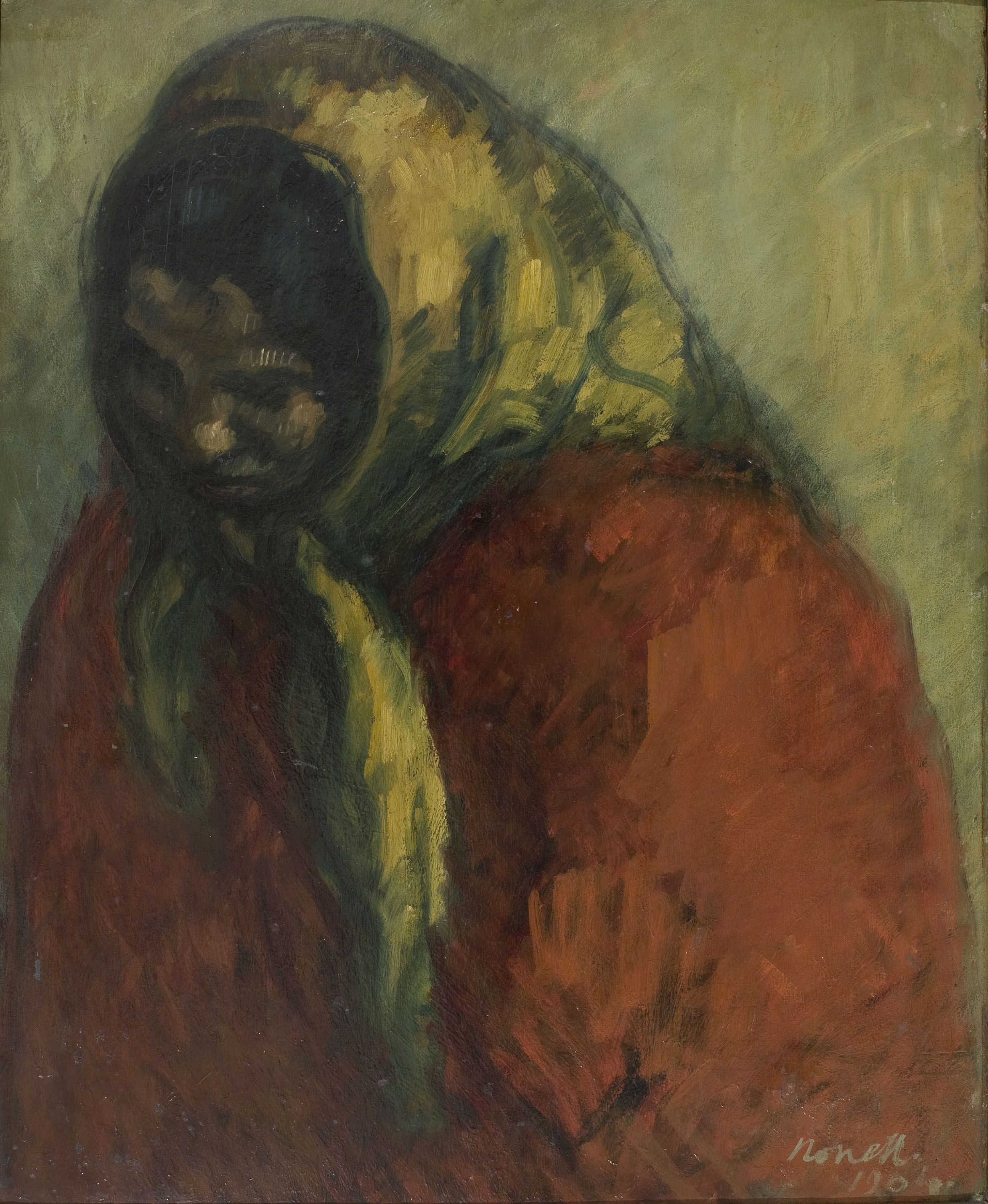 image for: Isidre Nonell - Gitana amb mocador al cap - Barcelona, 1904