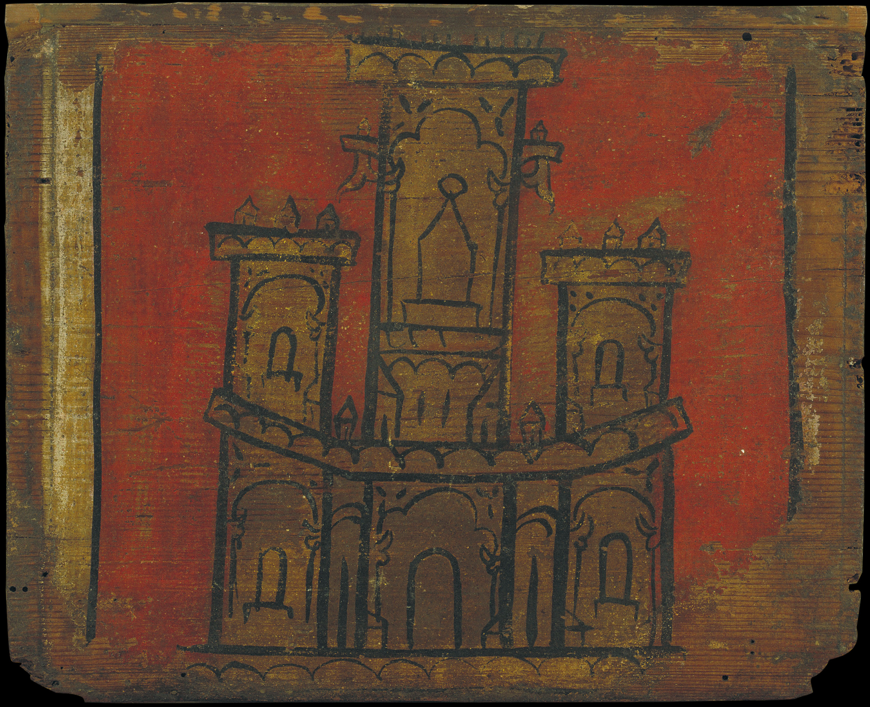 image for: Anònim. Castella - Tauleta d&#039;enteixinat amb castell - Primera meitat del segle XIV