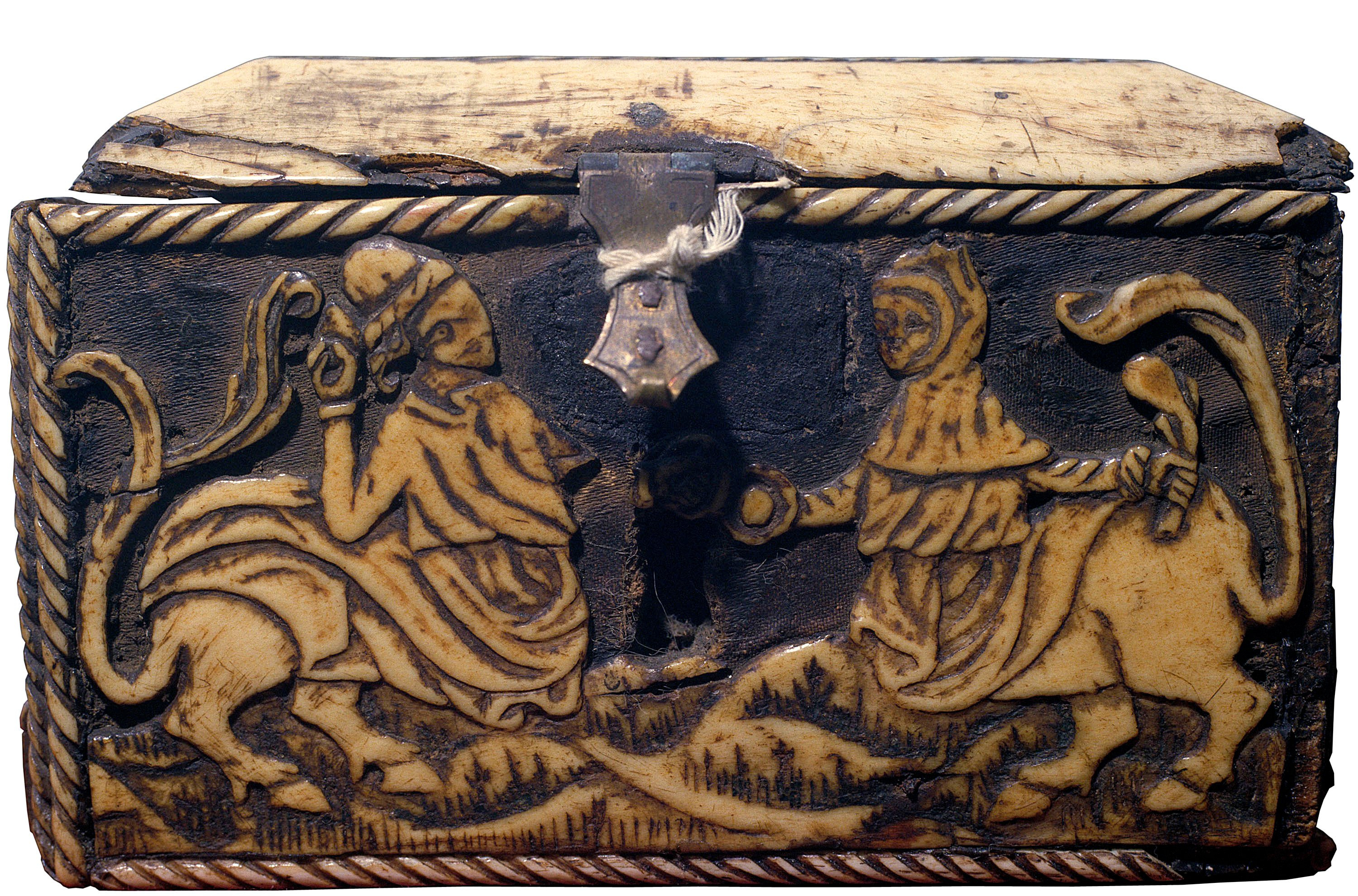 image for: Anònim. França - Capseta amatòria amb dama i unicorn - Segle XV