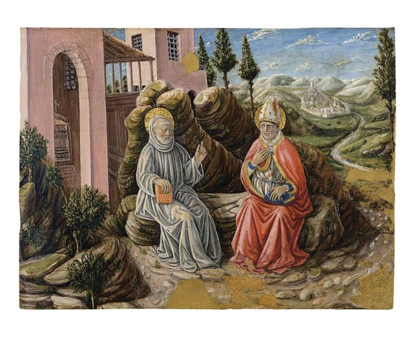 image for: Giovani Boccati - Sant Sabí conversant amb sant Benet - 1473