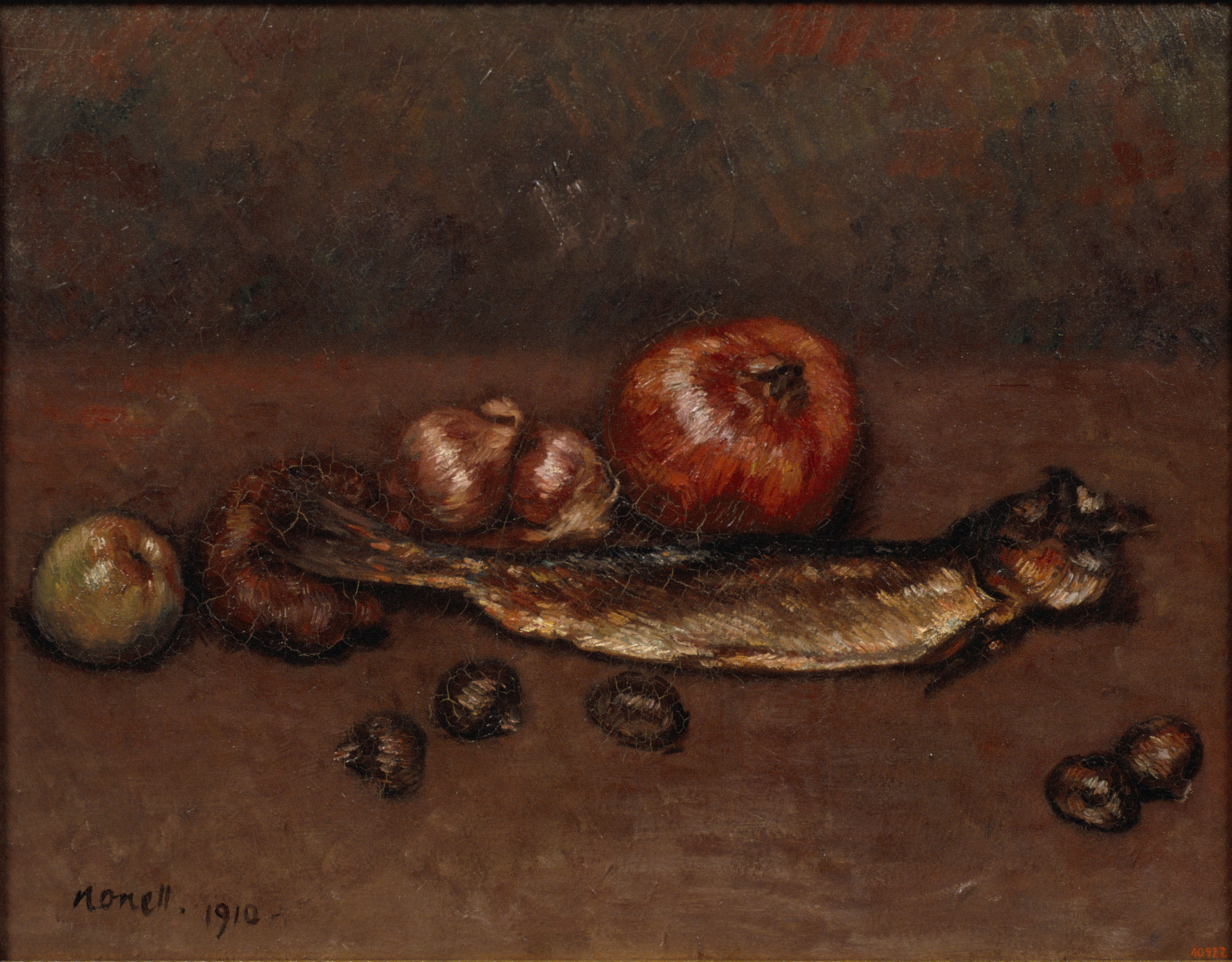 image for: Isidre Nonell - Natura morta amb cebes i arengada - Barcelona, 1910