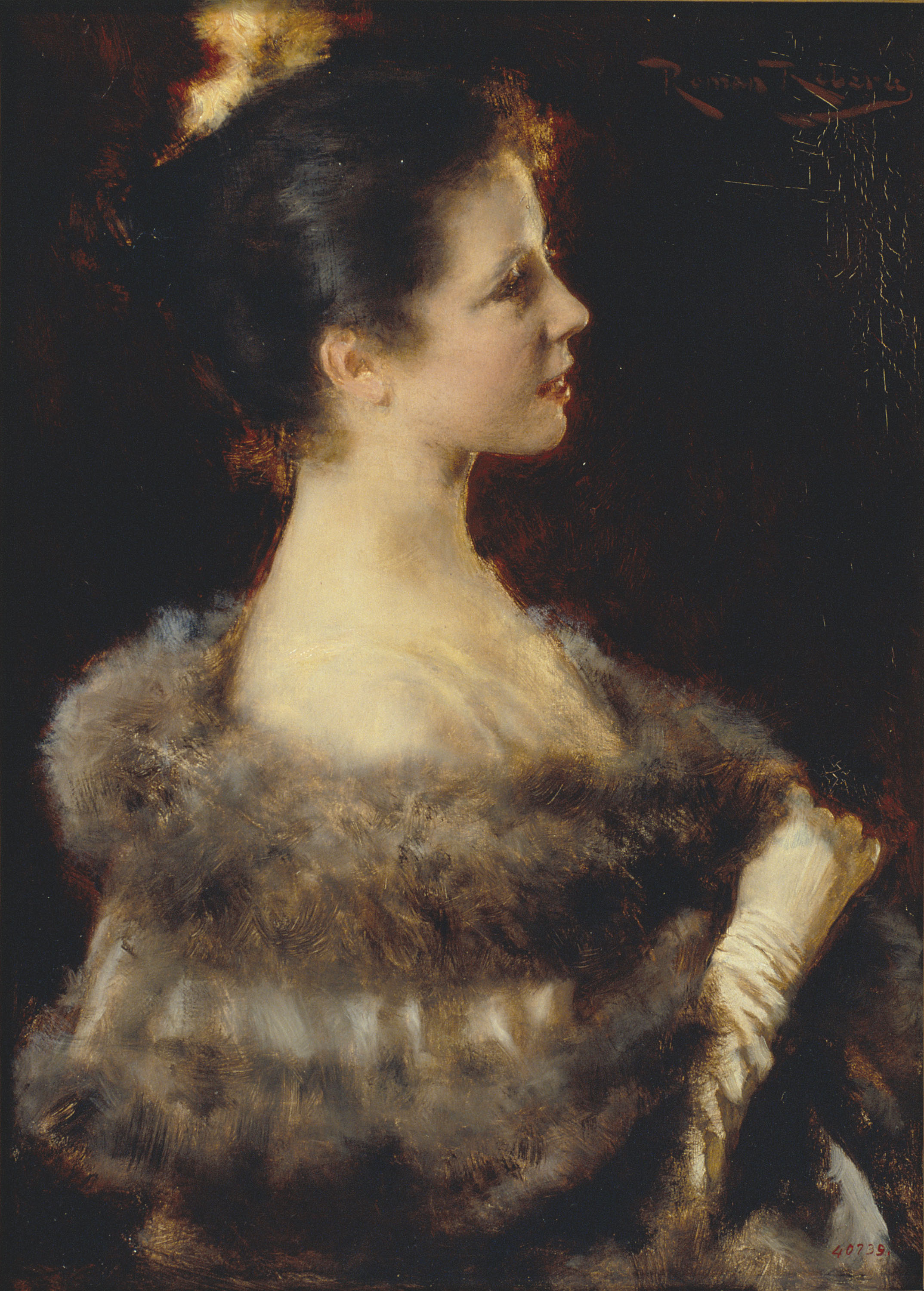 image for: Romà Ribera - Dama amb vestit de nit - 1893