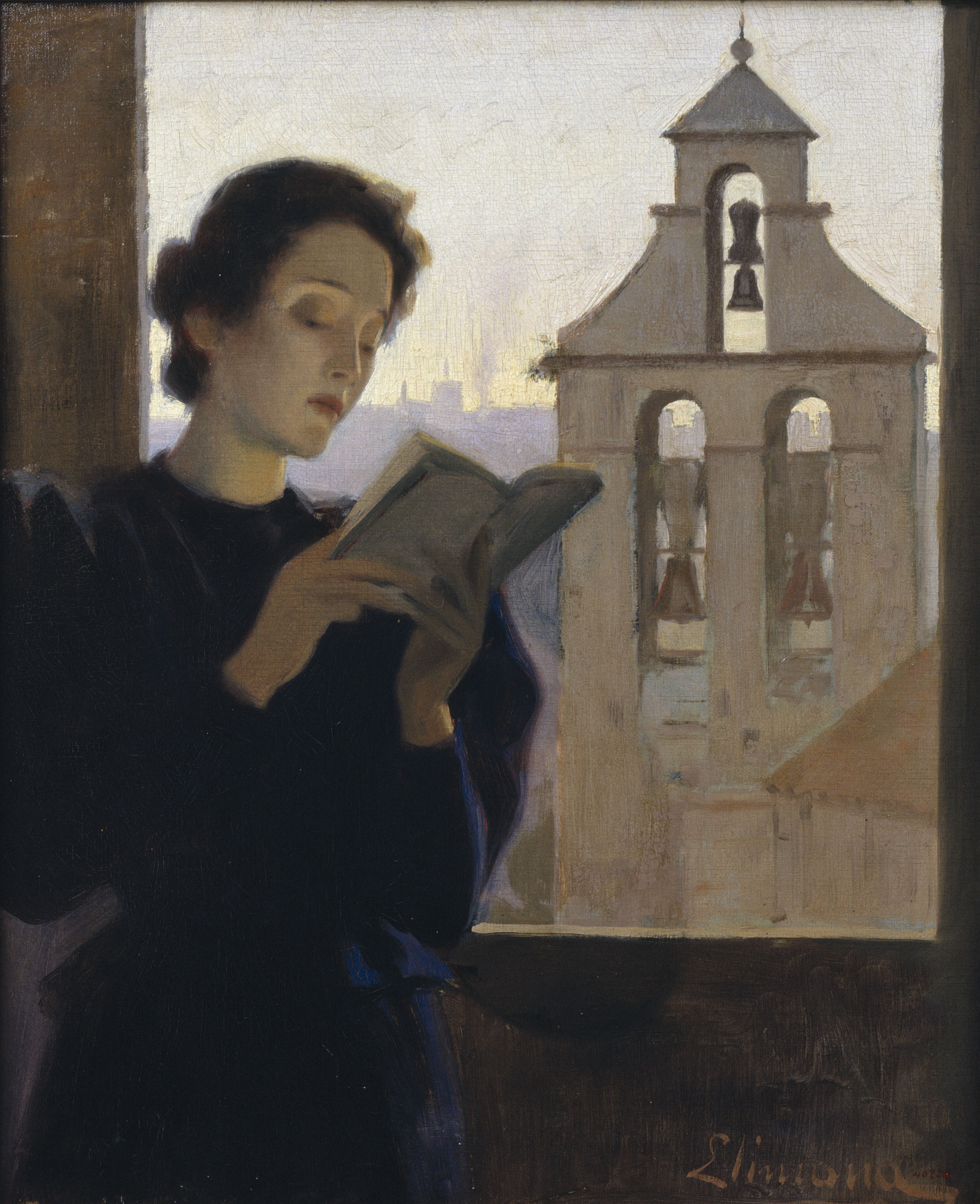 image for: Joan Llimona - Noia llegint - 1900-1905