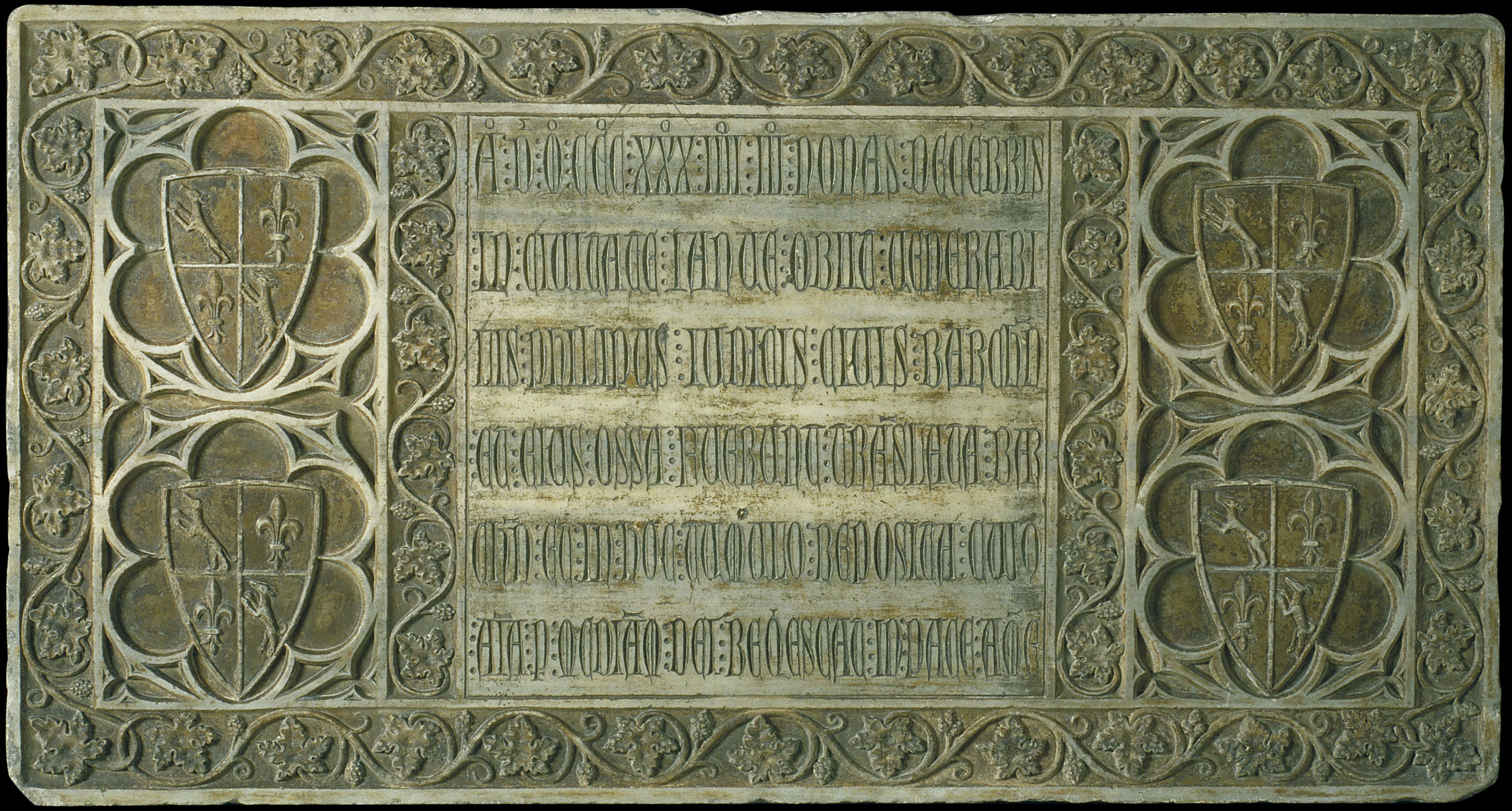 image for: Anònim. Catalunya - Làpida sepulcral de Felipe Giudice (mort el 1334) - Segon quart del segle XIV
