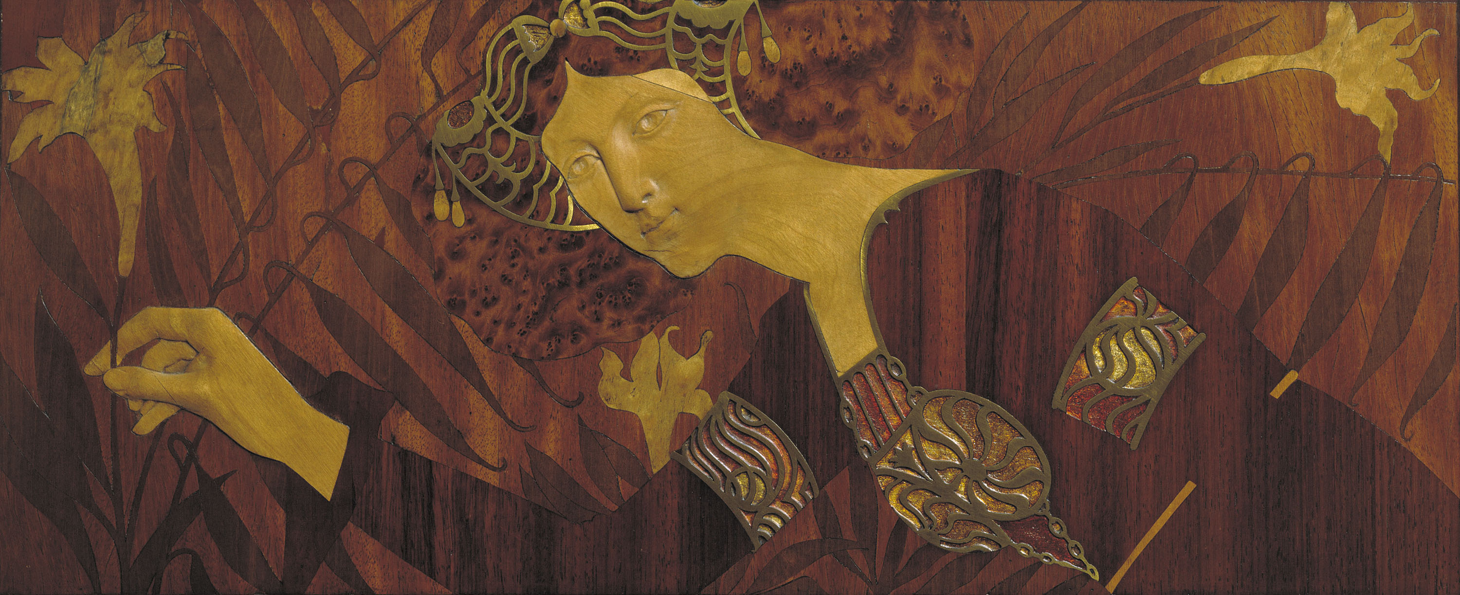 image for: Gaspar Homar - Donzella agafant un lliri - Cap a 1906