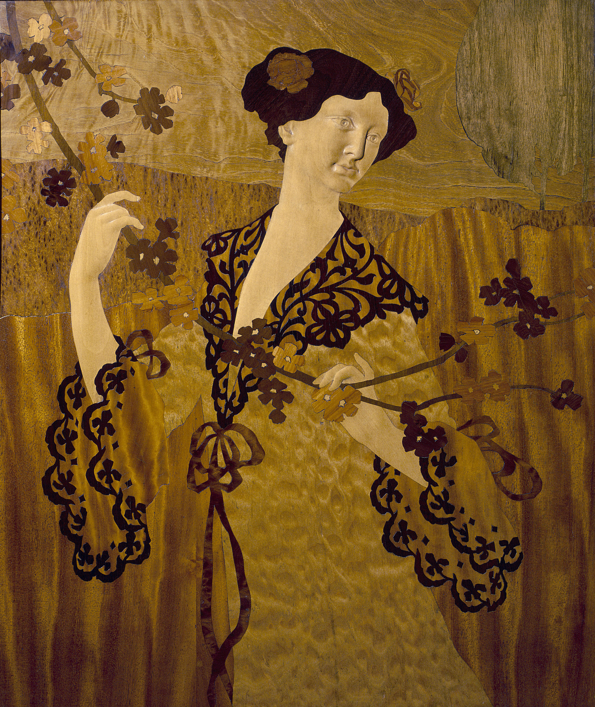 image for: Gaspar Homar - Donzella agafant una branca - Cap a 1905