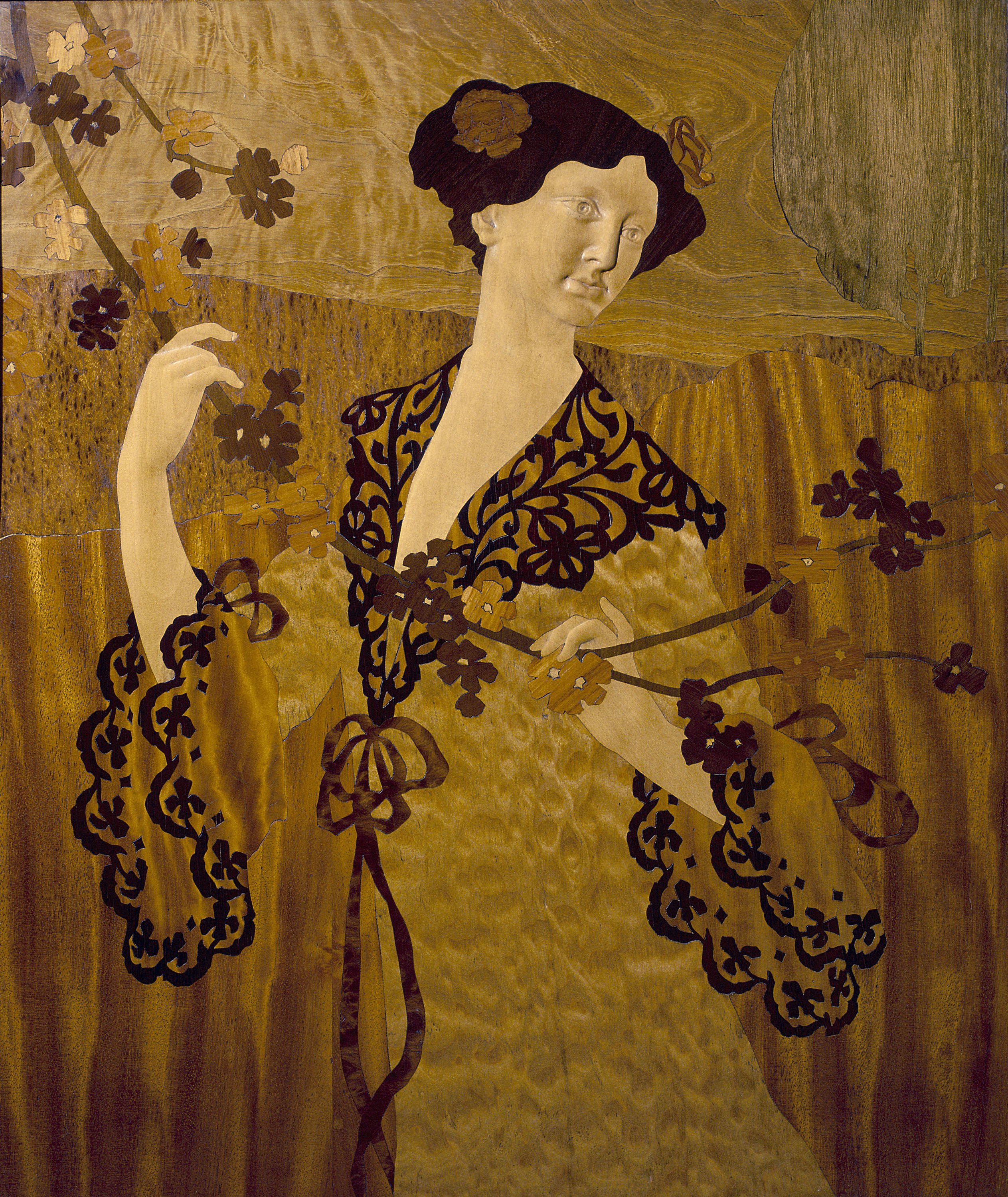 image for: Gaspar Homar - Donzella agafant una branca - Cap a 1905