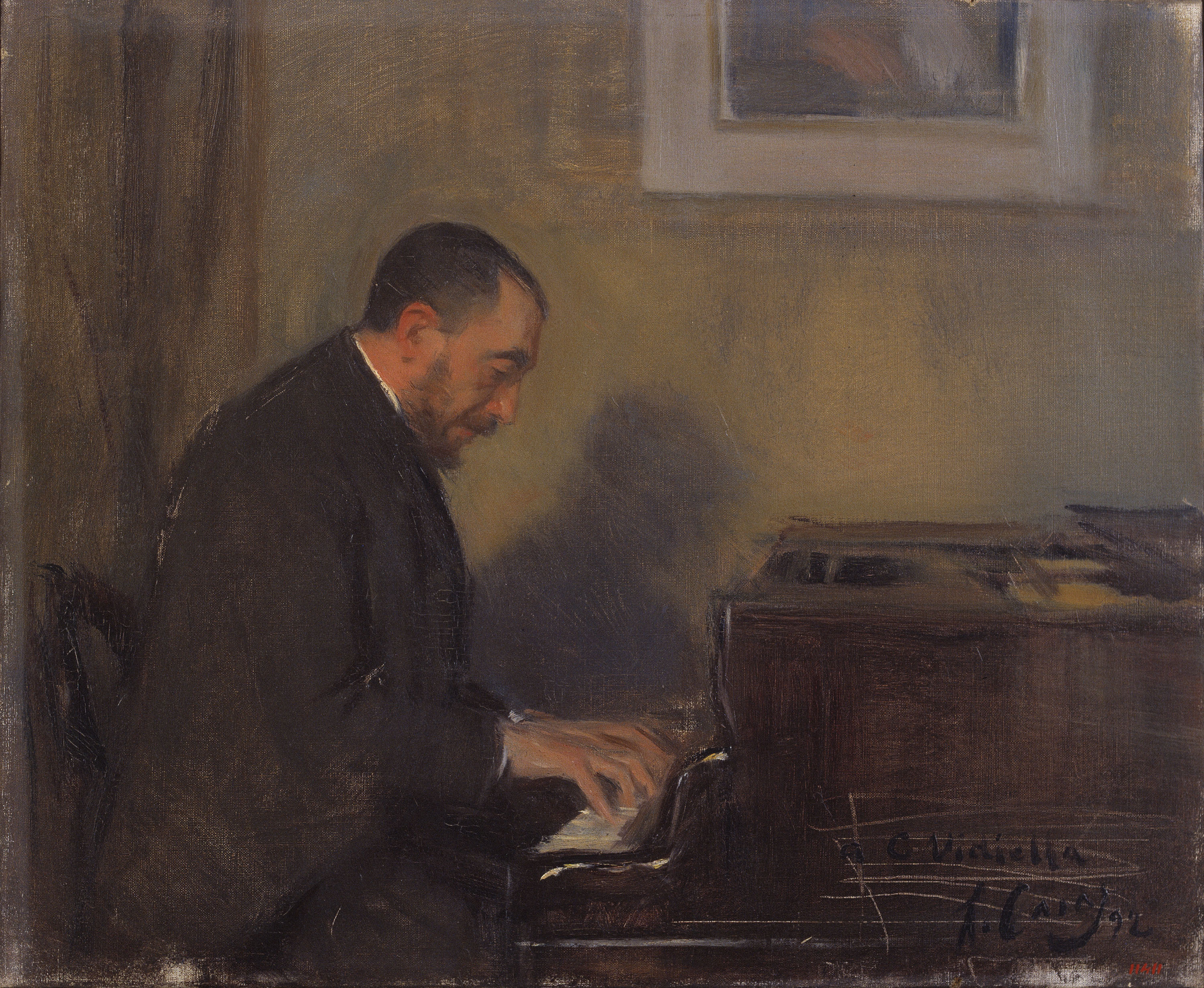 image for: Ramon Casas - Retrat del pianista Carles G. Vidiella (1856-1915) - 1892