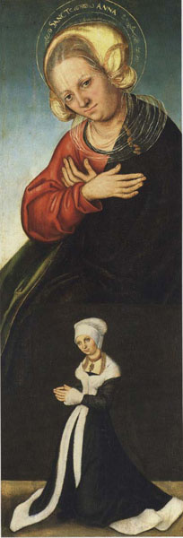 image for: Lucas Cranach (el Vell) - Santa Anna amb la duquessa Bàrbara de Saxònia com a donant - Cap a 1514