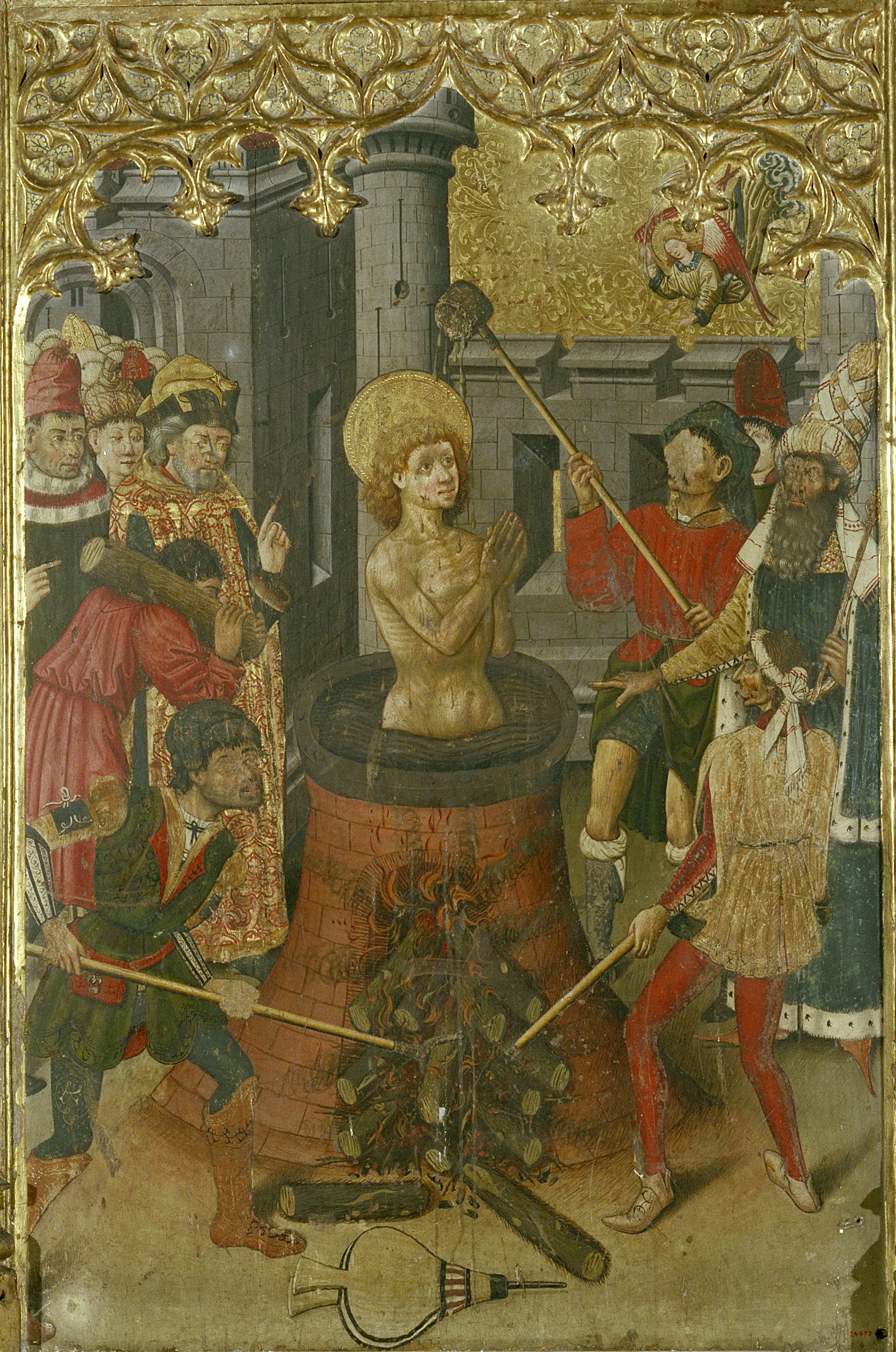 image for: Mestre d’Aiguatèbia - Martiri de sant Joan Evangelista - Cap a 1450-1455