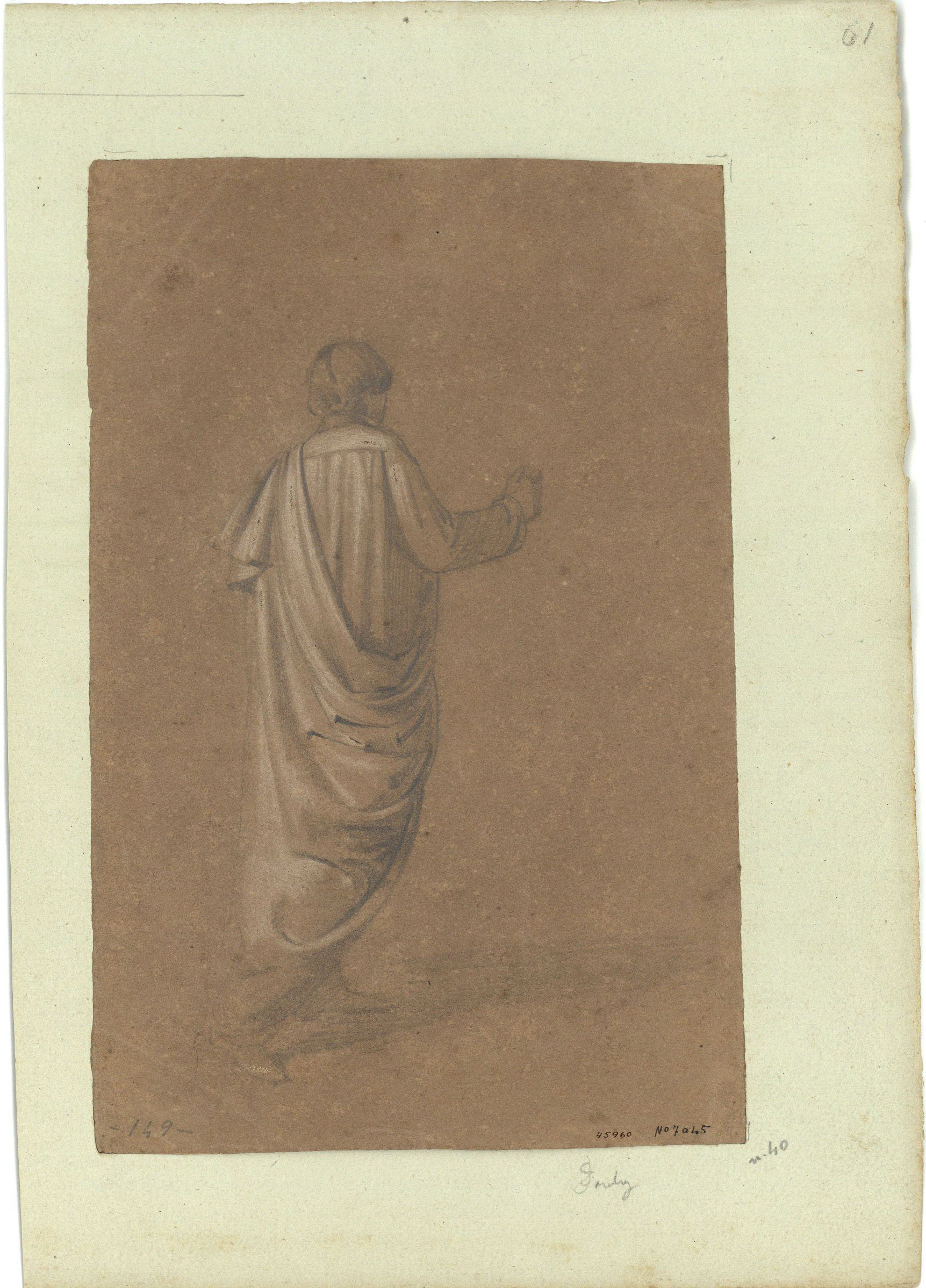 image for: Marià Fortuny - Estudi acadèmic de figura masculina - Cap a 1856-1858