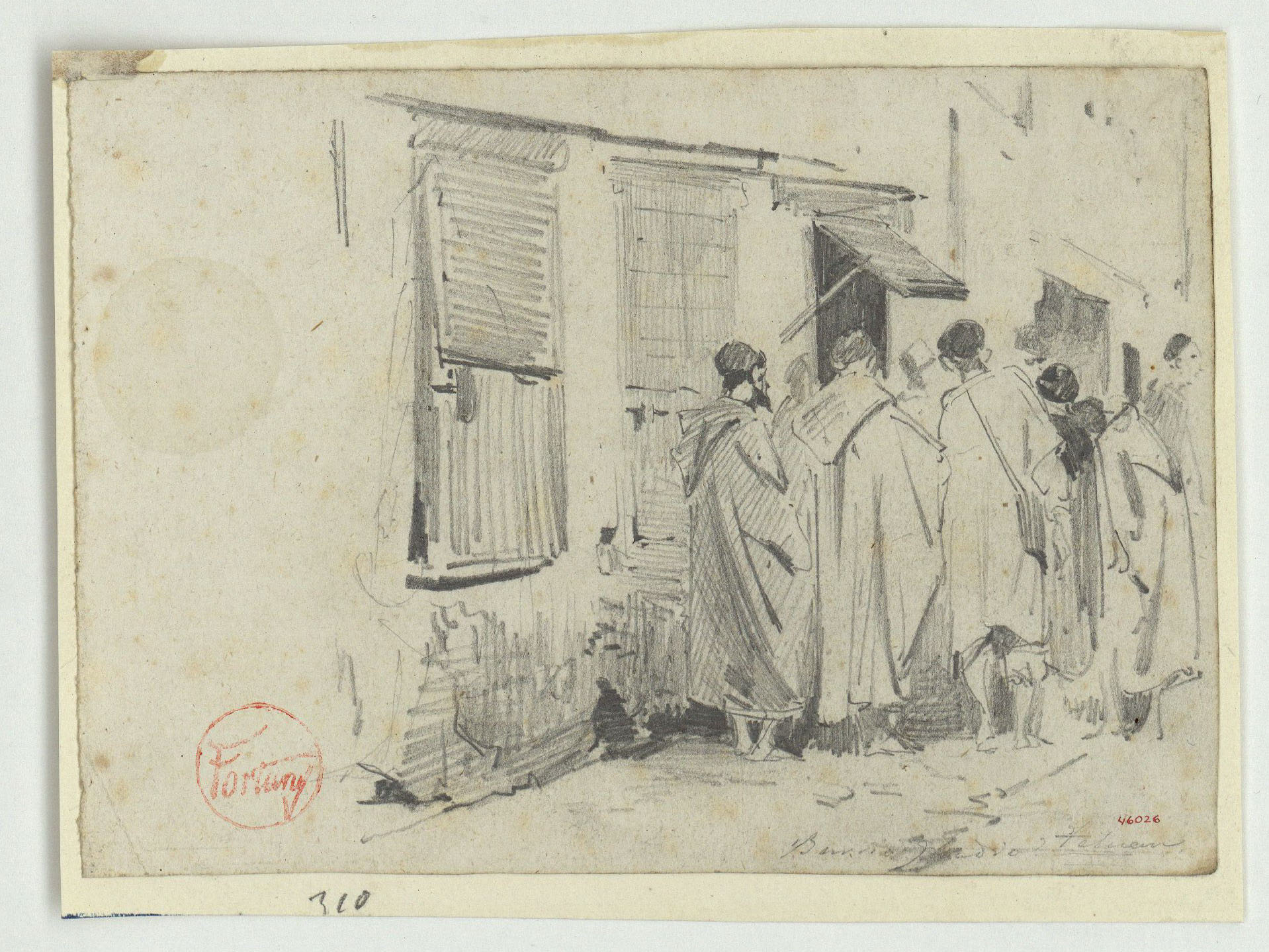 image for: Marià Fortuny - Barrio judío Tetuán (Marroquins davant d&#039;una botiga) - 1860