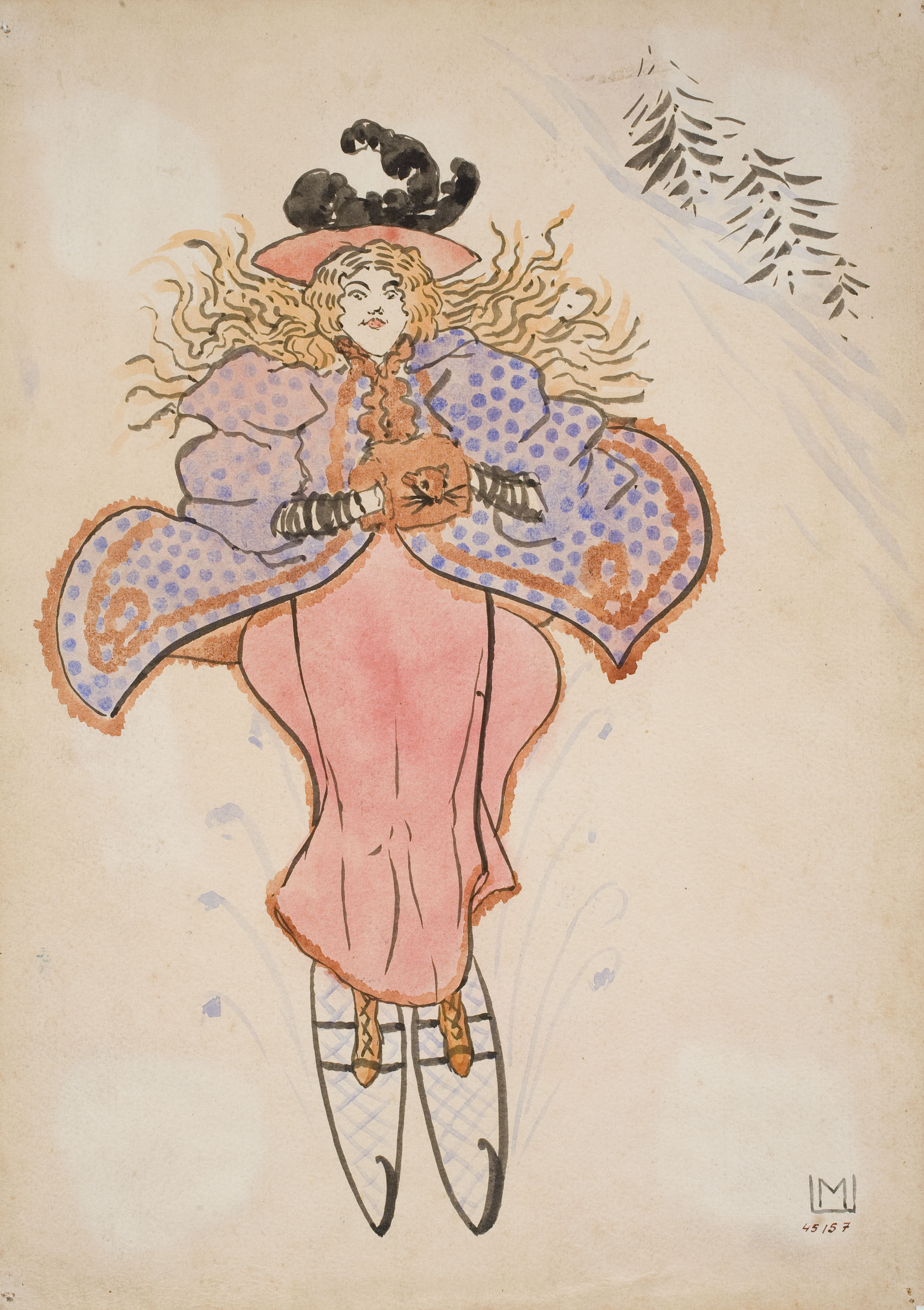 image for: Miquel Utrillo - Dona esquiant - 1890