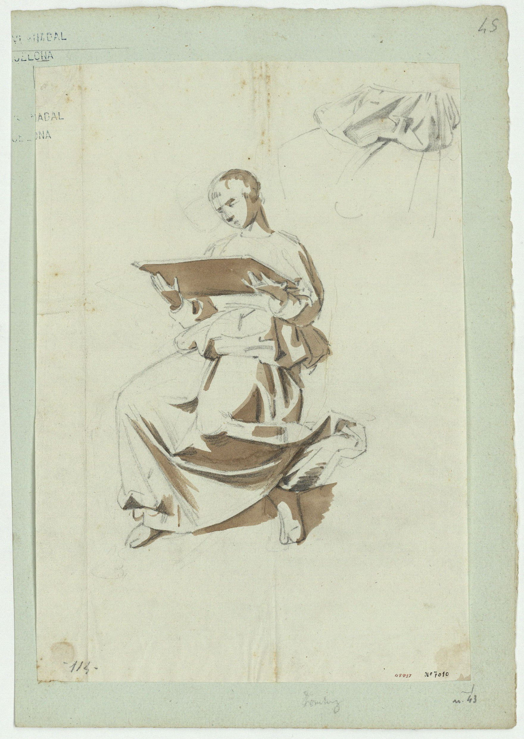 image for: Marià Fortuny - Estudi acadèmic de figura masculina - Cap a 1856-1858