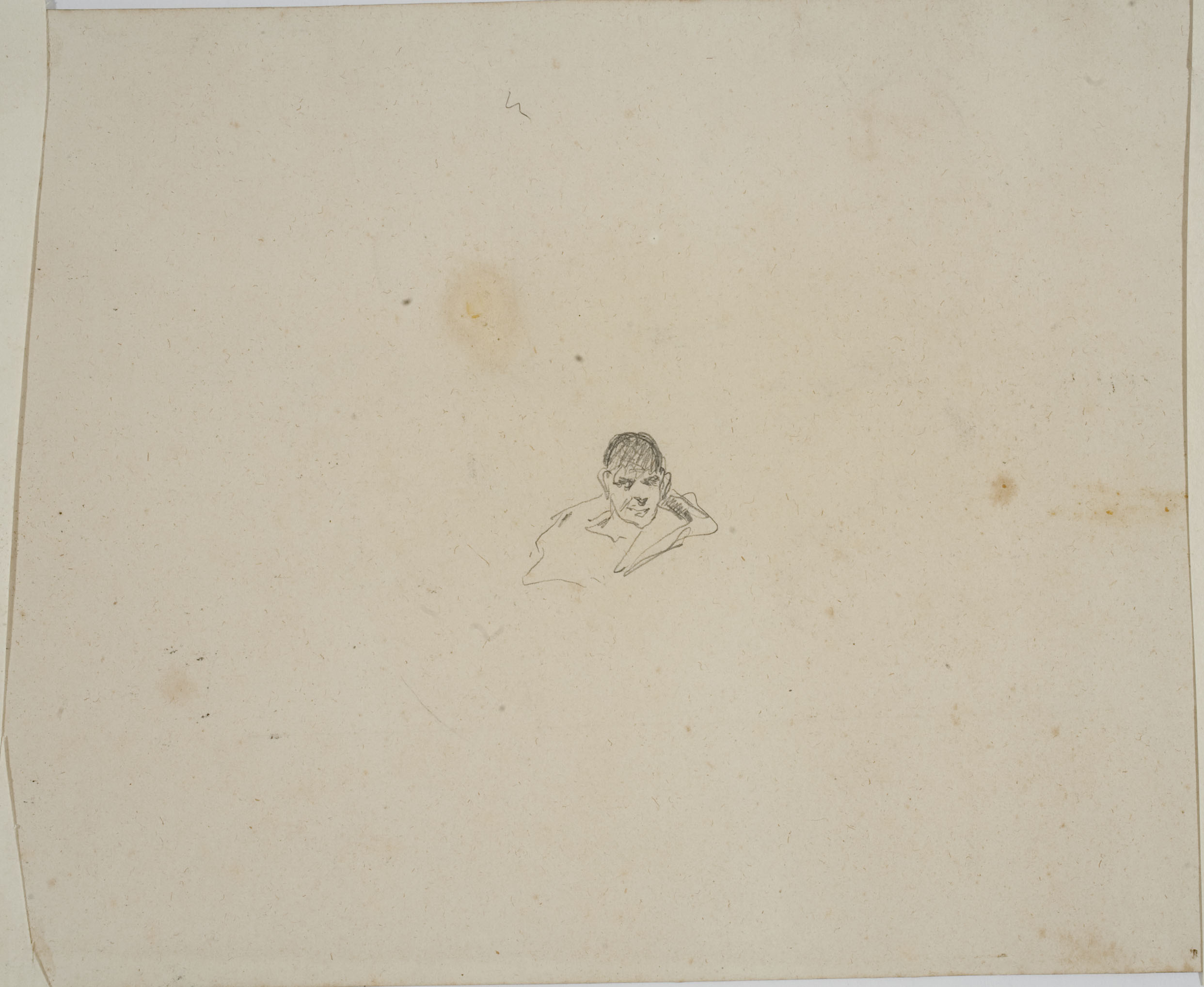 image for: Marià Fortuny - Cavall ajagut i toro (anvers) / Cap masculí (revers) - Cap a 1860-1862 [1]