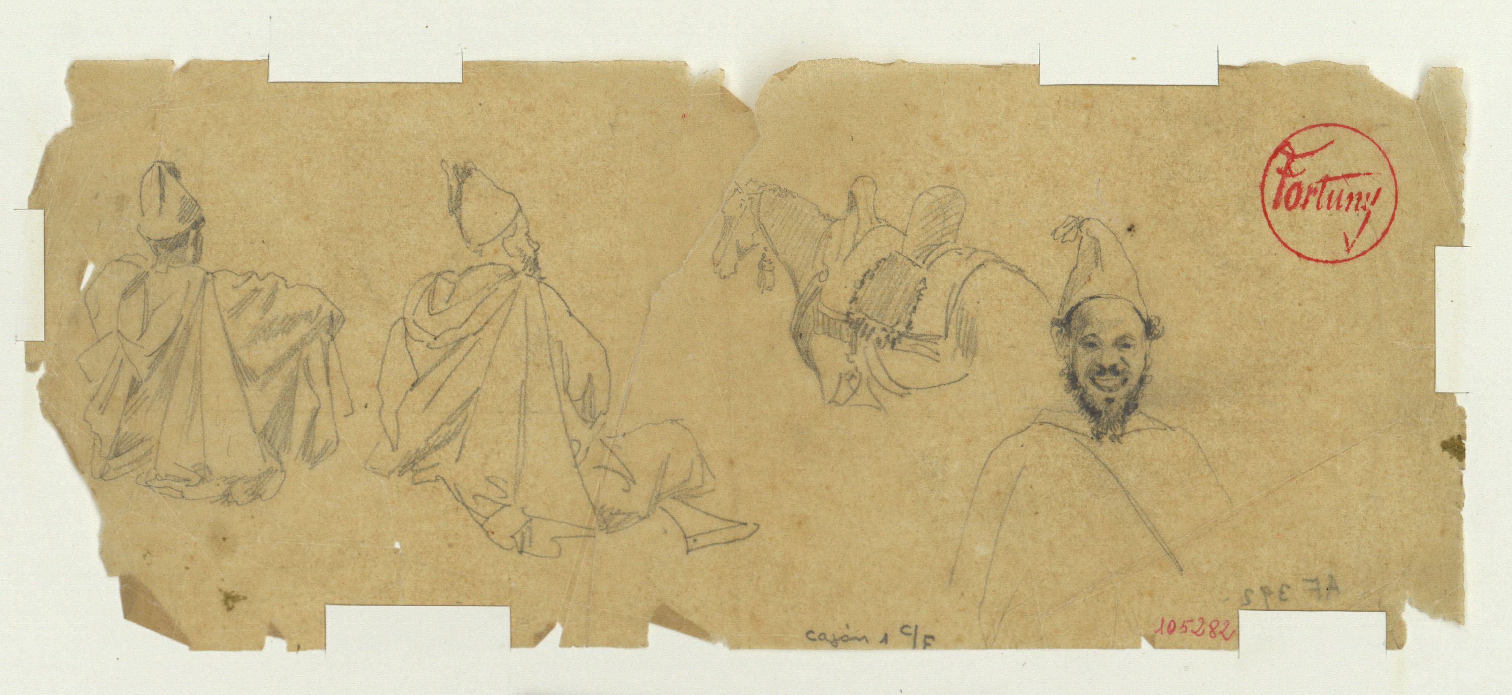 image for: Marià Fortuny - Calc de marroquins i cavall - Cap a 1860-1862